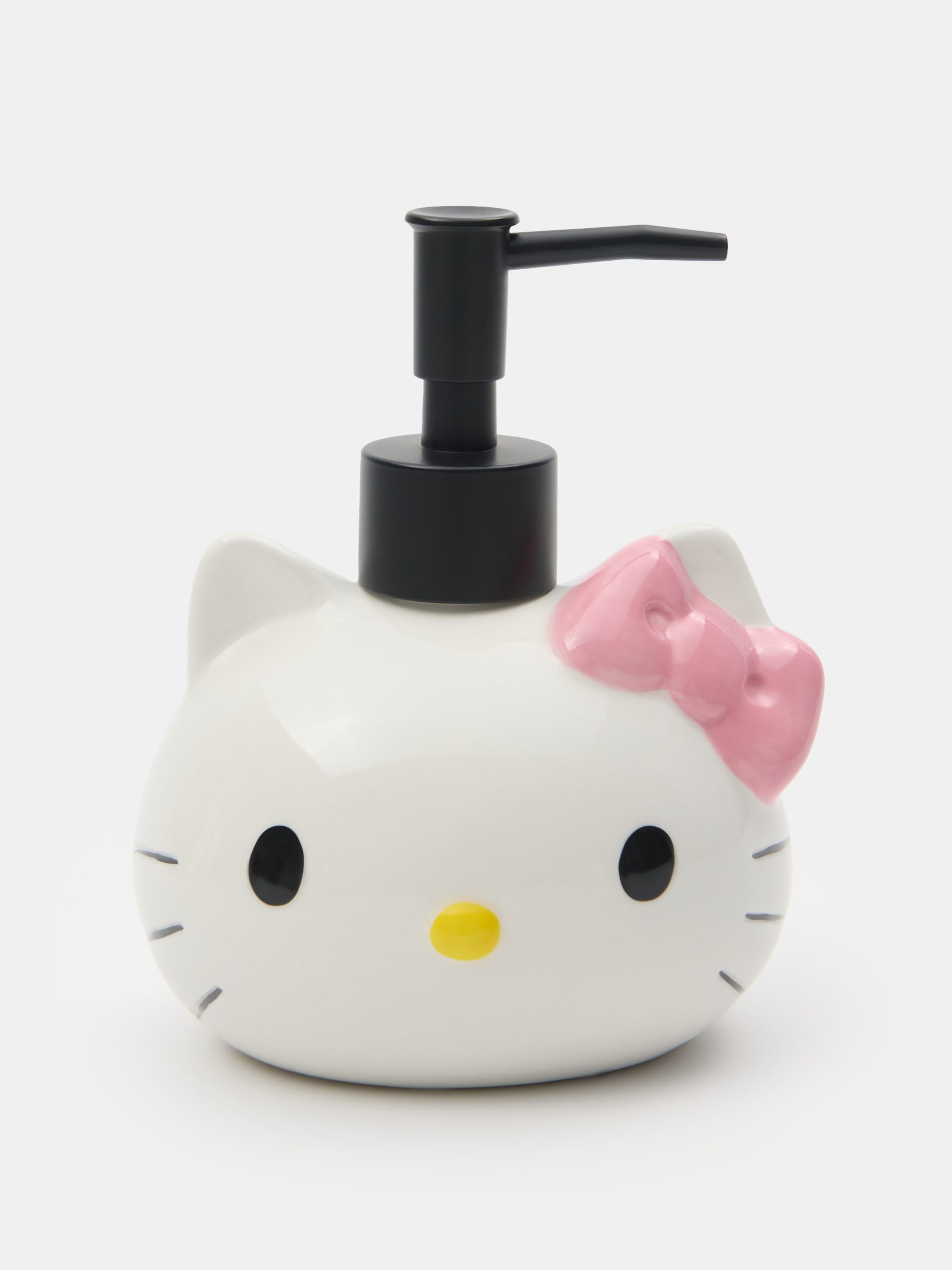 Dozownik na mydło Hello Kitty dla dzieci do łazienki, biały ceramiczny dozownik z aplikacjami 3d