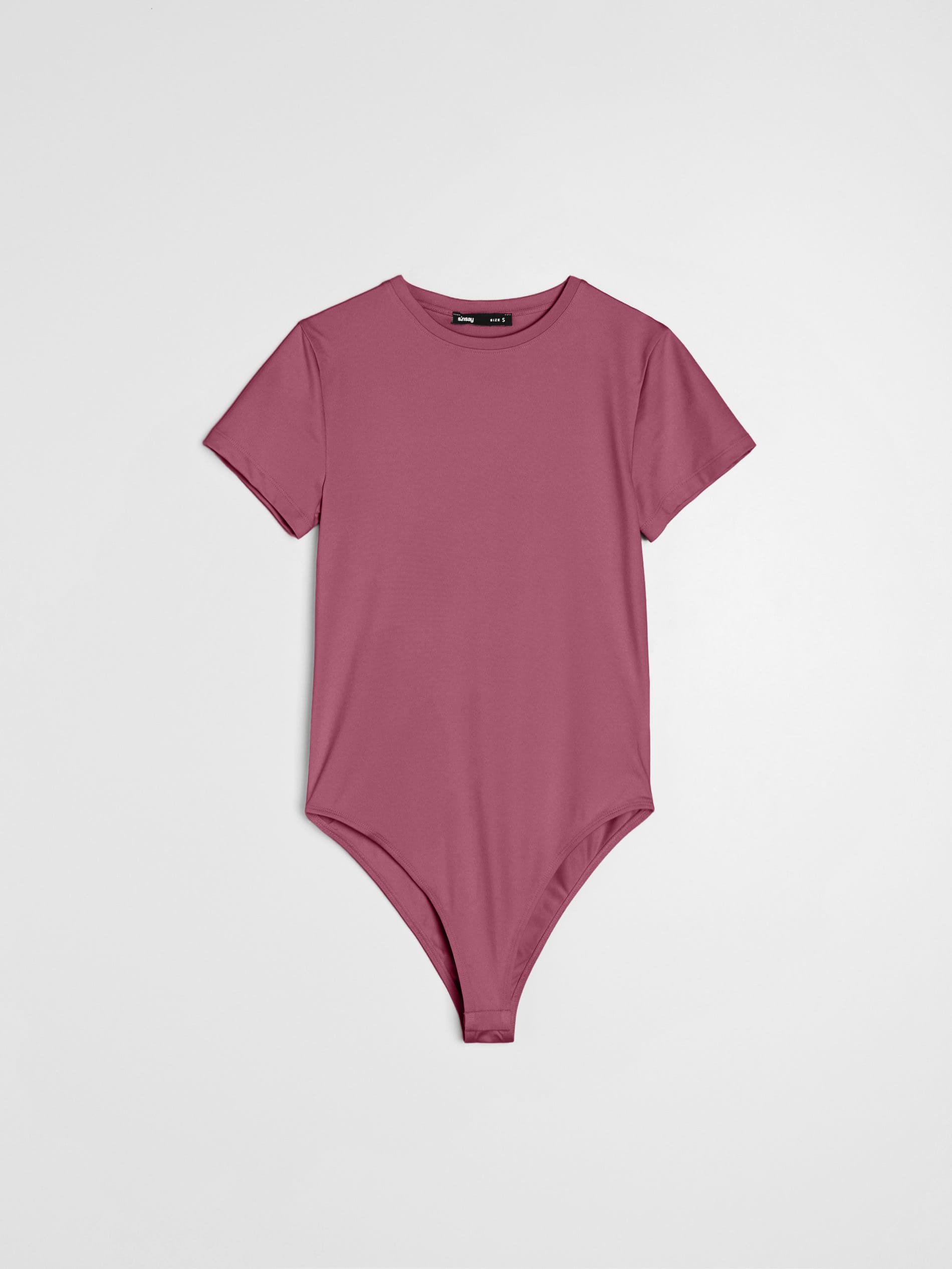 Sinsay - Gładkie body basic z krótkim rękawem - Inny