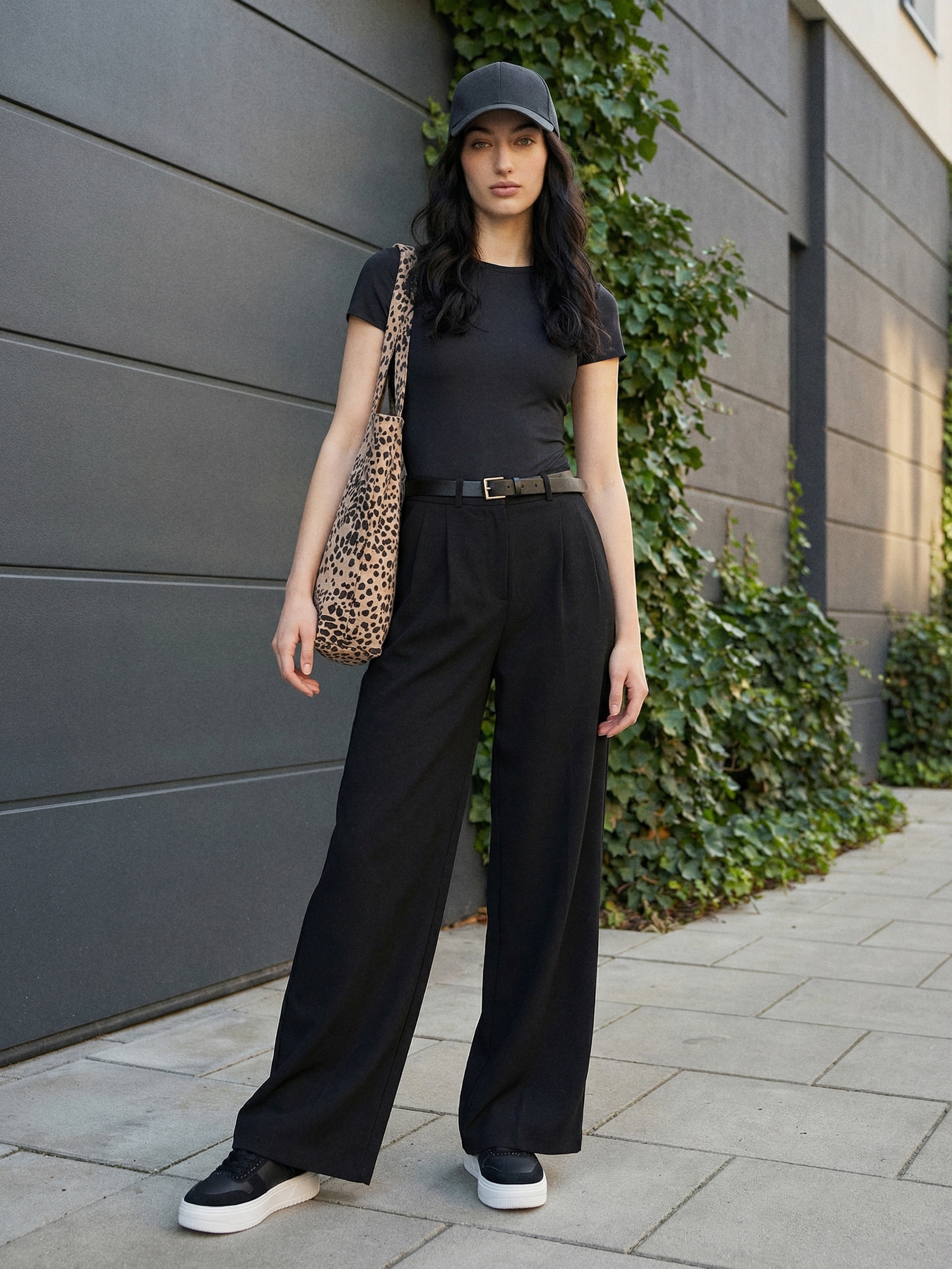 Sinsay - Gładkie body basic z krótkim rękawem - czarny