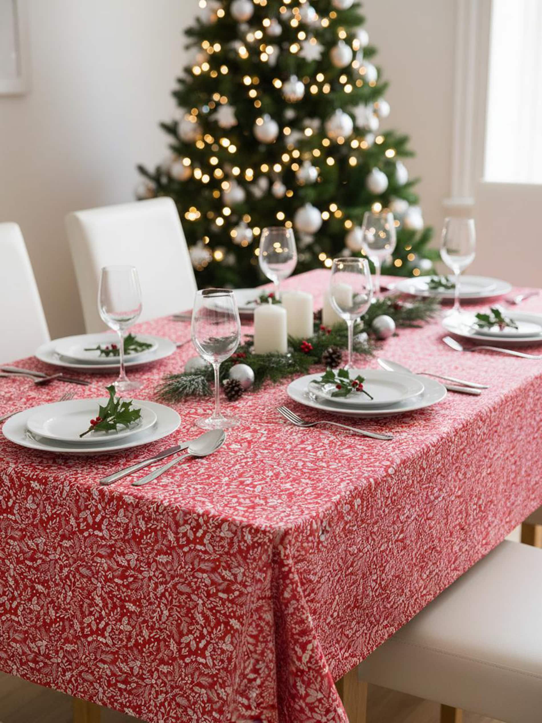 Sinsay - Τραπεζομάντιλο με χριστουγεννιάτικο μοτίβο - κοκκινο φωτογραφία
