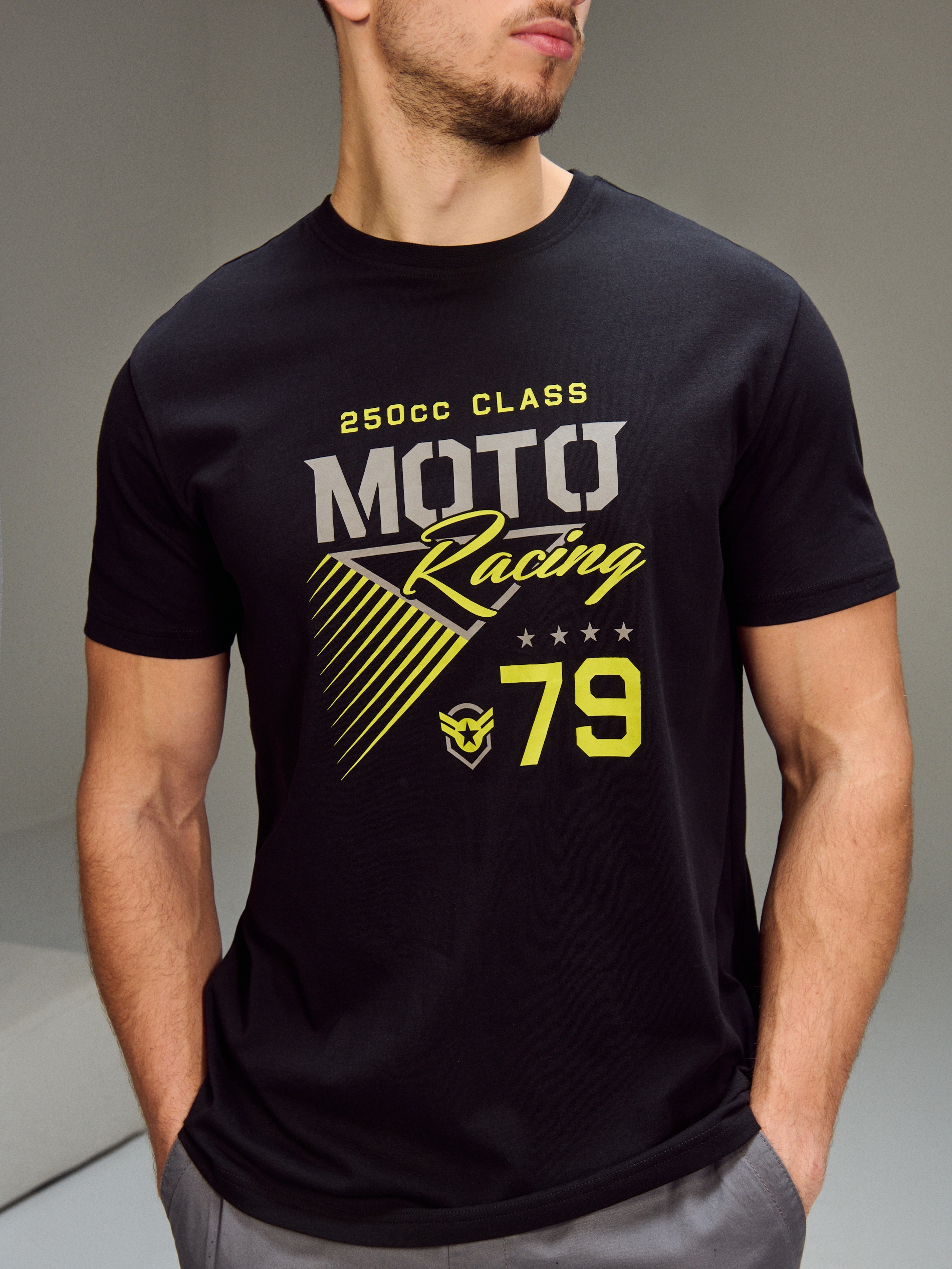 Sinsay - Bawełniana koszulka z krótkim rękawem - czarny