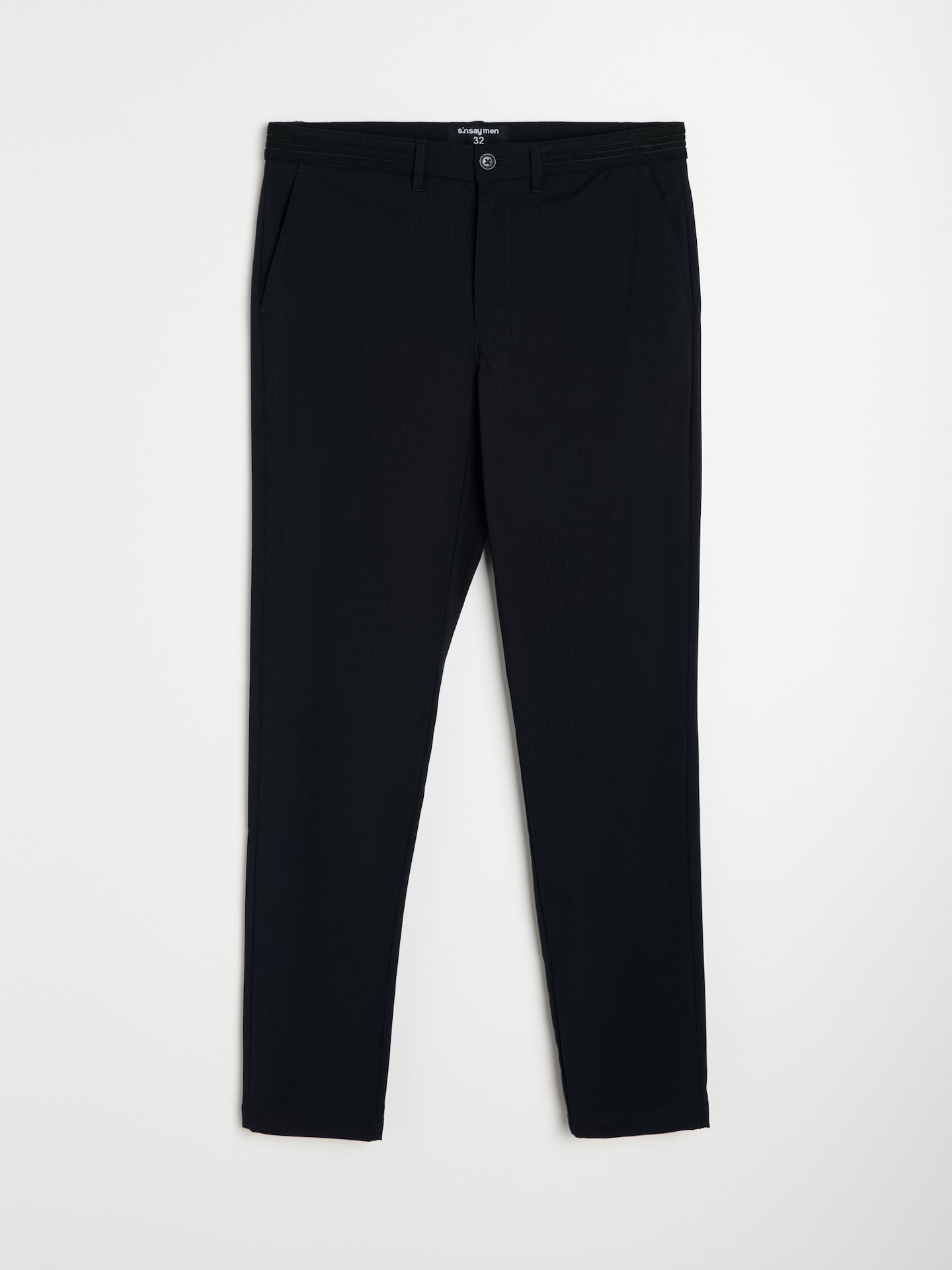 Sinsay - Spodnie chino slim fit z domieszką wiskozy - granatowy