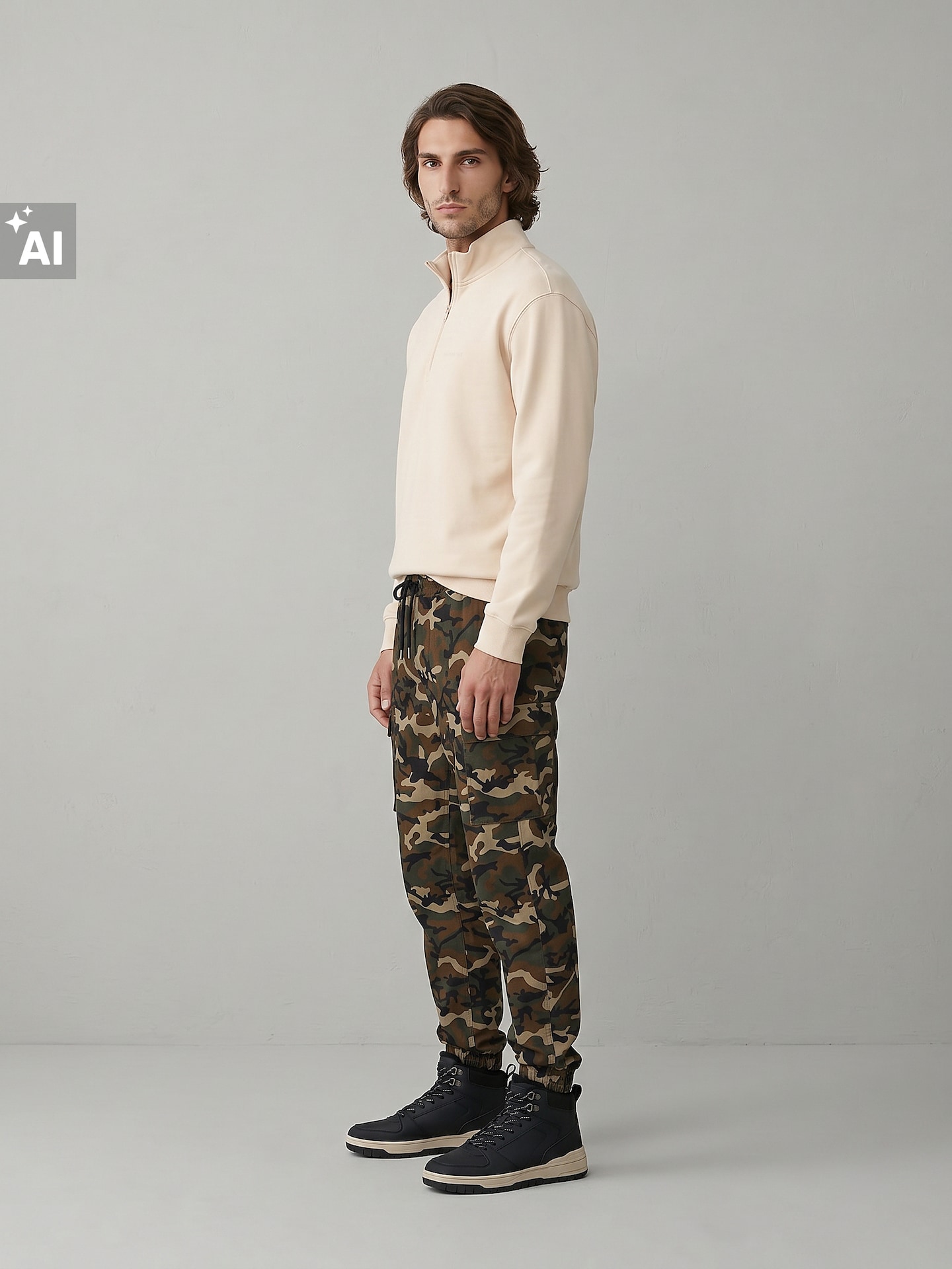 Sinsay - Spodnie cargo jogger - wielobarwny