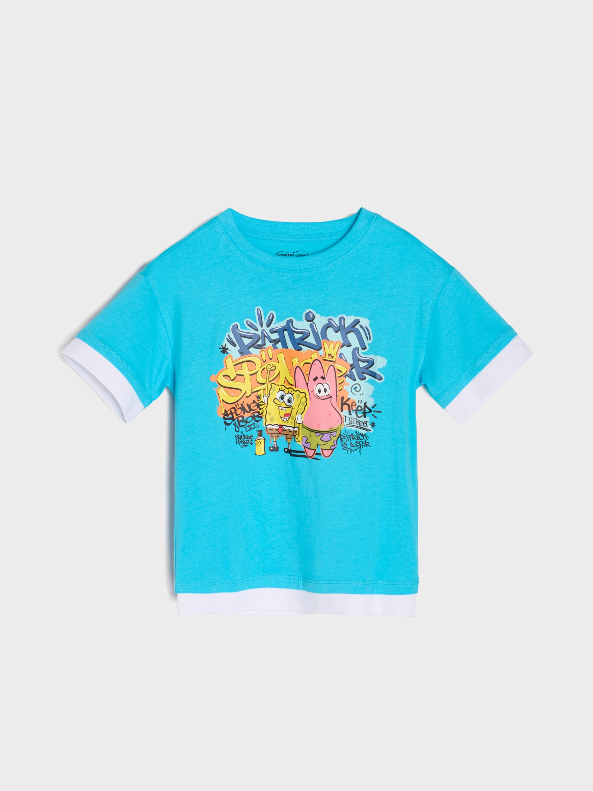 Sinsay - Koszulka SpongeBob - turkusowy