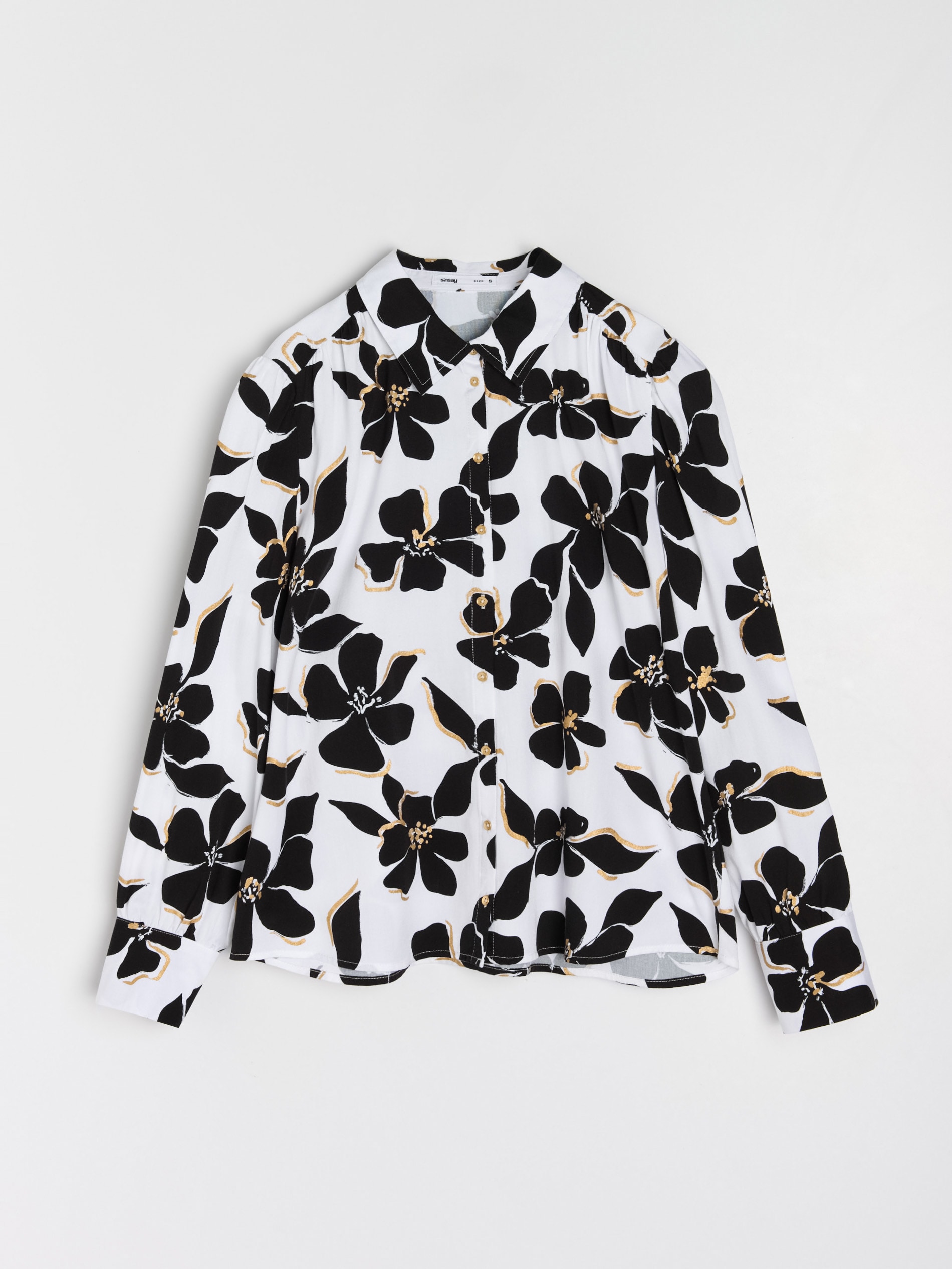 Sinsay - Πουκάμισο από βισκόζη με φλοράλ σχέδιο - πολυχρωμο φωτογραφία