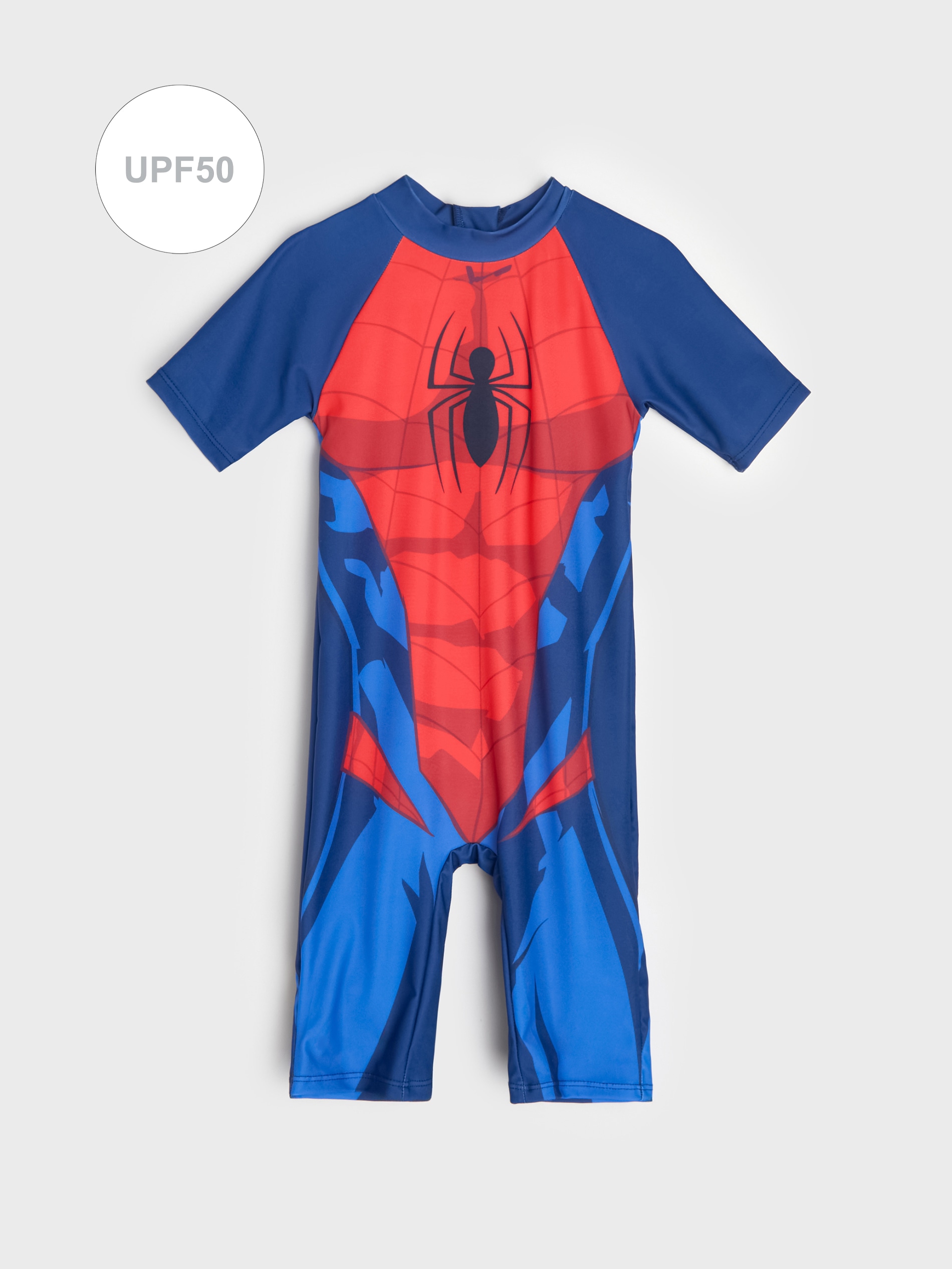 Sinsay - Jednoczęściowy strój kąpielowy UV 50 Spider-Man - granatowy