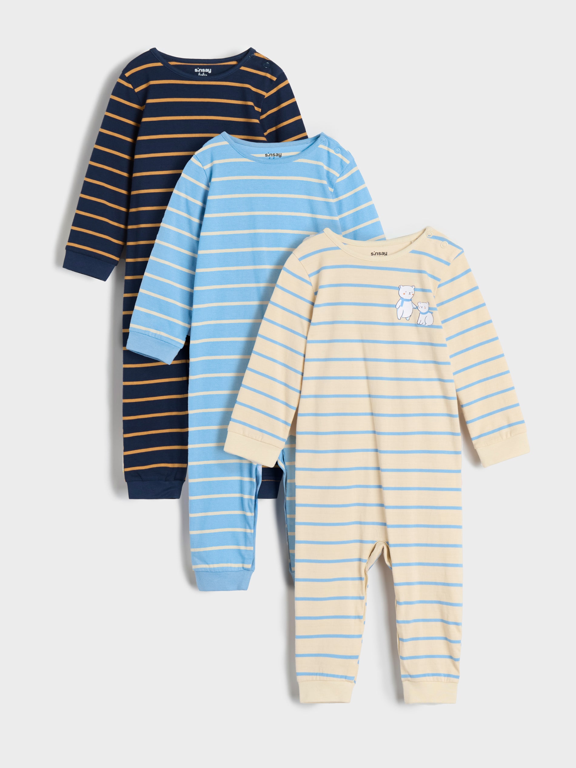 Sinsay - Pajacyki 3 pack - kremowy