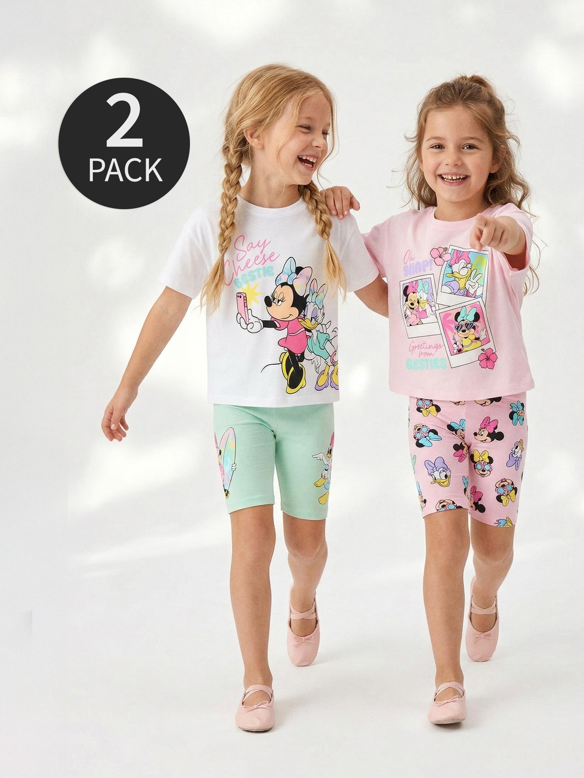 Sinsay - Bawełniane kolarki 2 pack Minnie and Daisy - wielobarwny