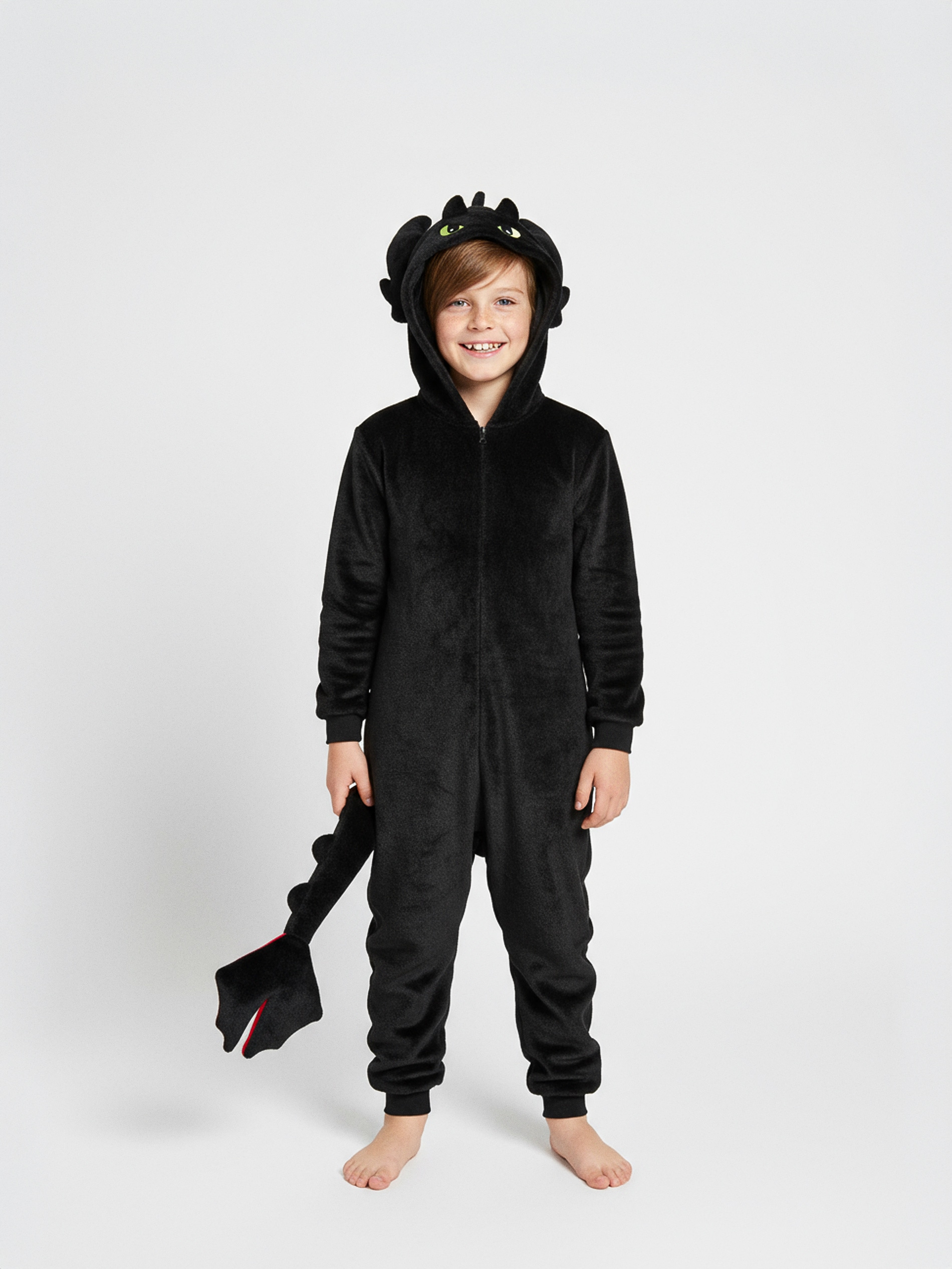 Sinsay - Jednoczęściowa piżama z elementami 3D How to train Your Dragon - czarny