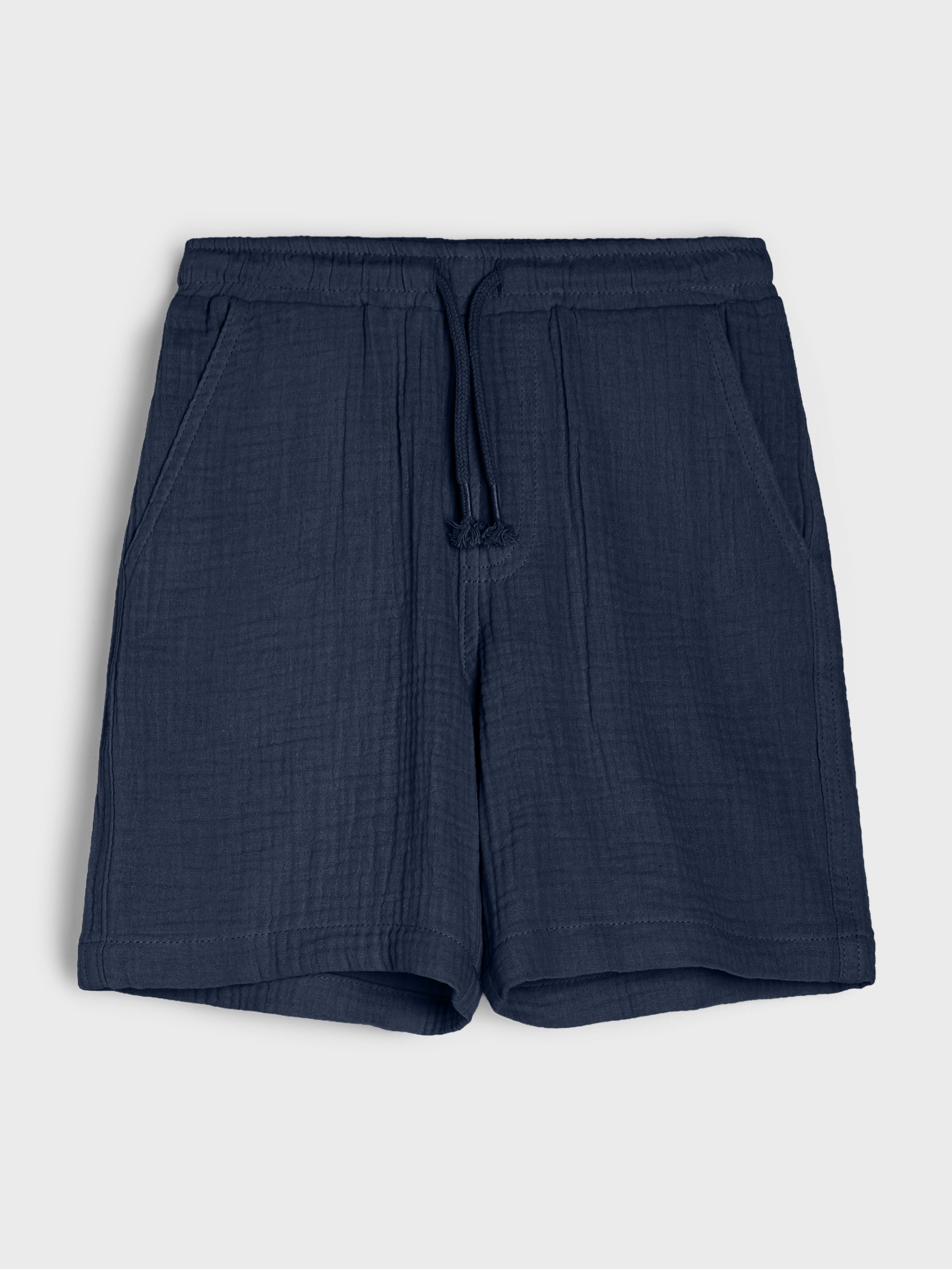 Sinsay - Luźne muślinowe szorty z kieszeniami - granatowy