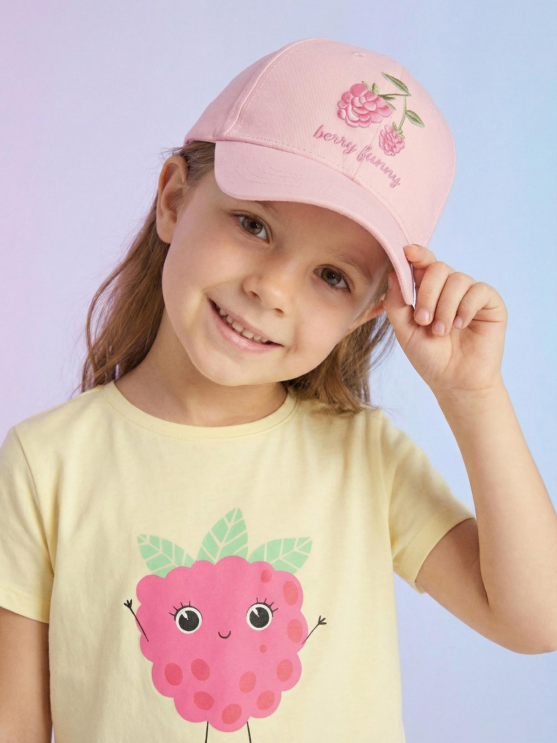 Sinsay - Bawełniana czapka z ozdobnym haftem - różowy