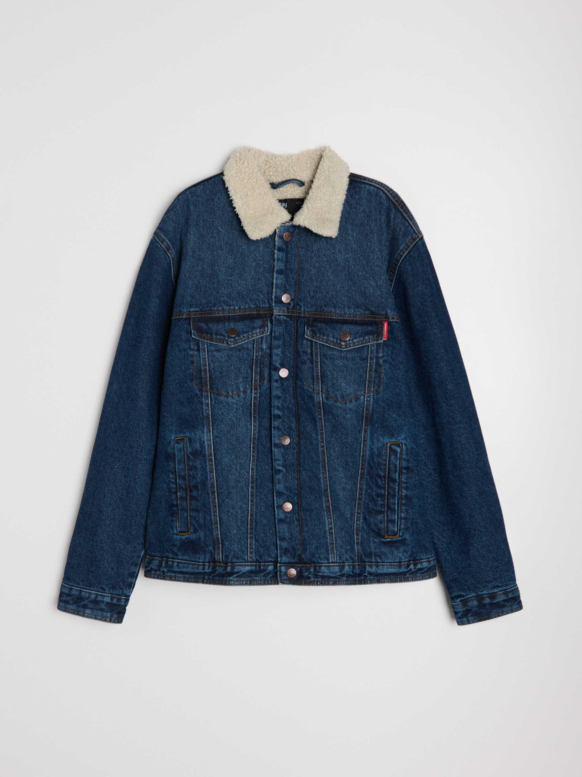 Sinsay - Μπουφάν από οικολογική γούνα προβάτου - ναυτικο μπλε φωτογραφία