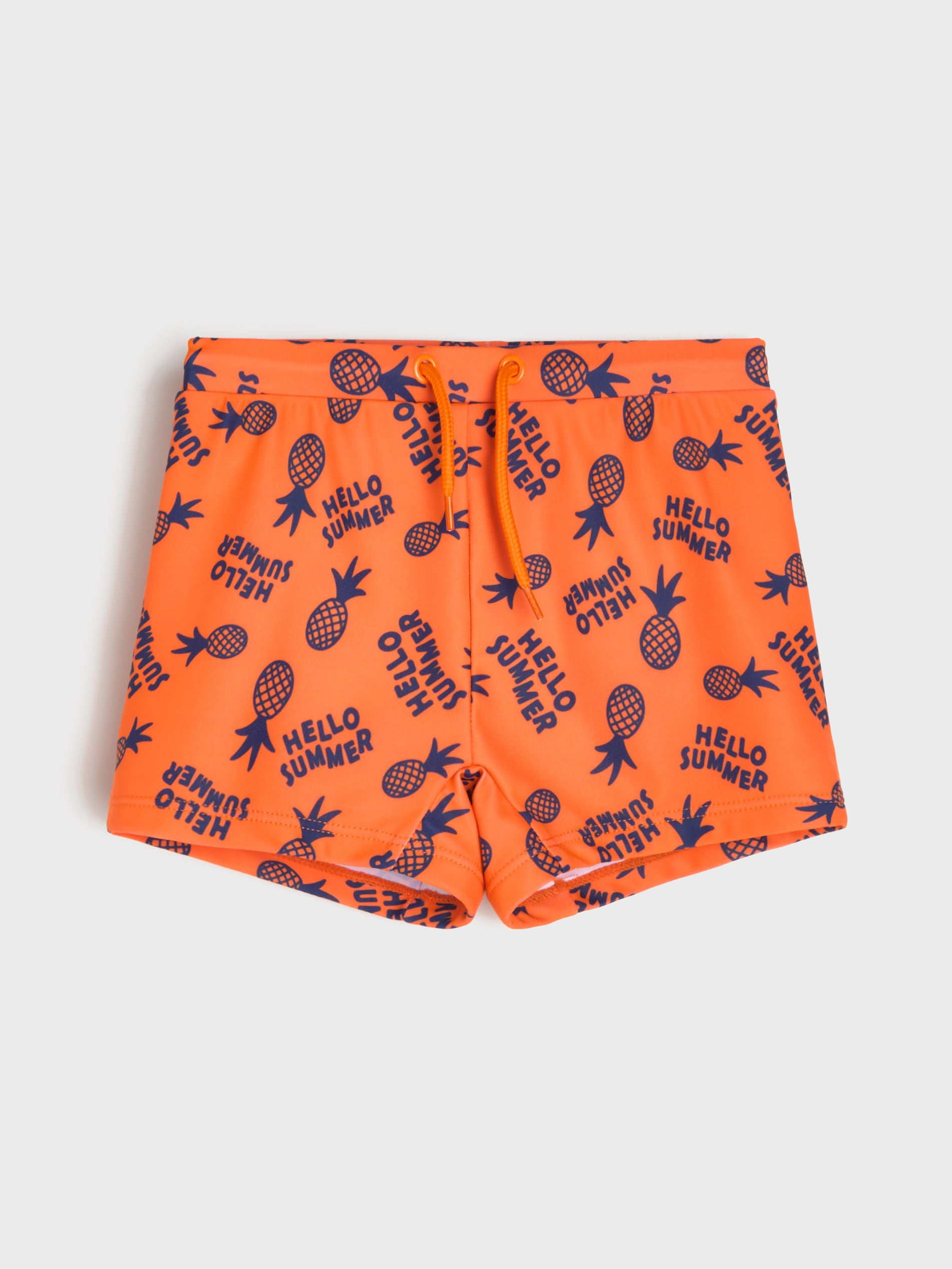 Sinsay - Kąpielówki z nadrukiem wakacyjnym - pomarańczowy