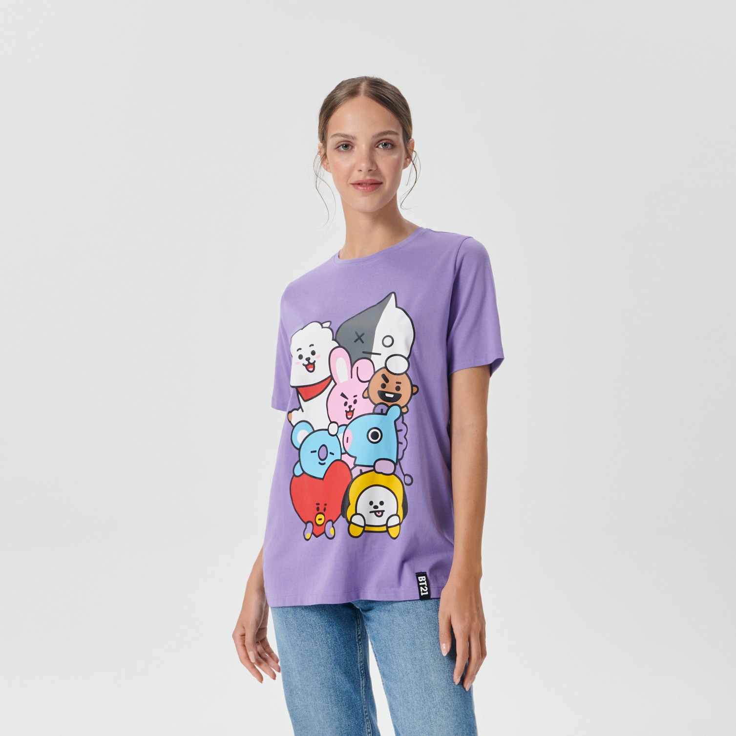 Sinsay - Tricou din bumbac BT21 - Violet