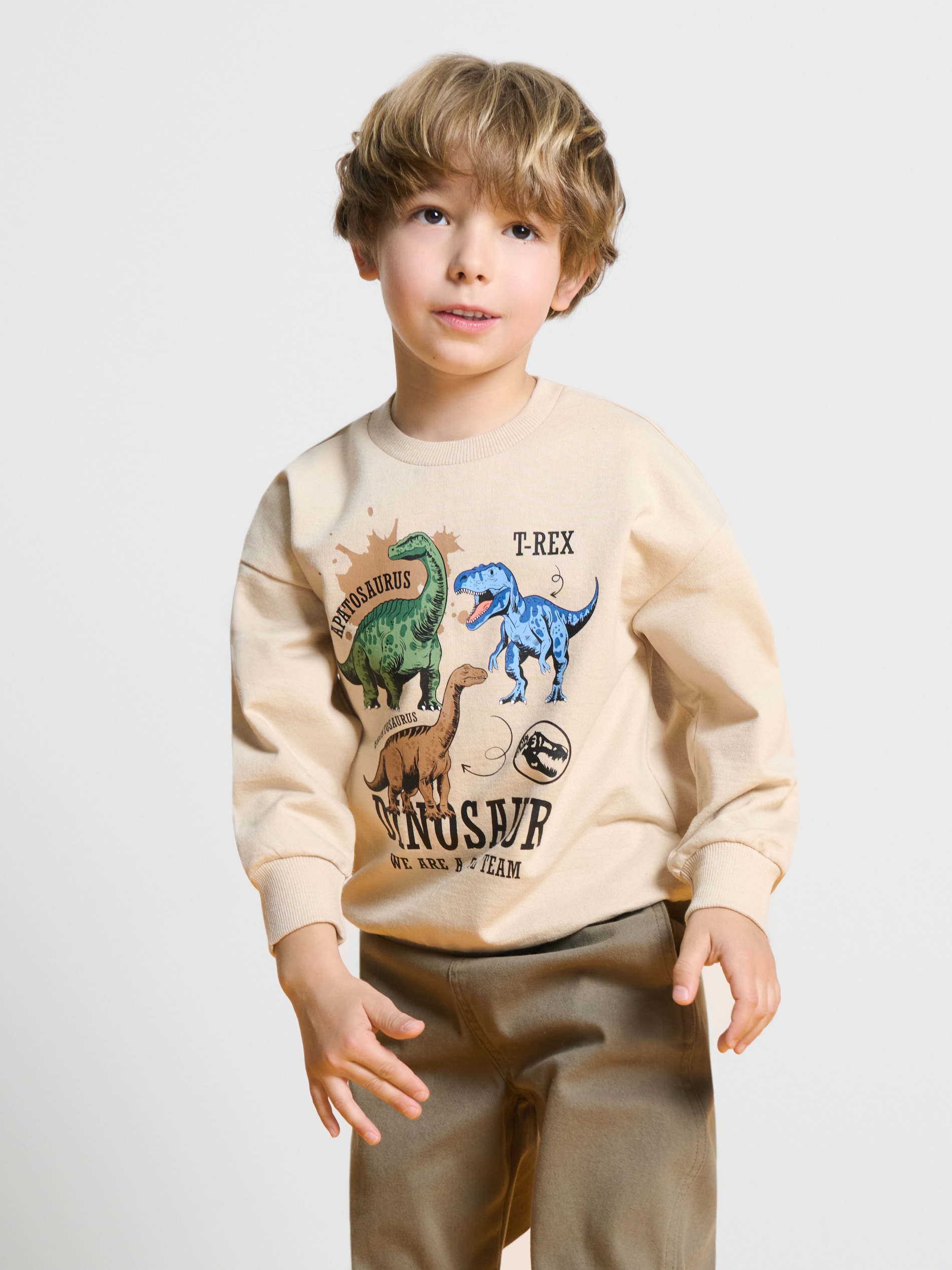 Sinsay - Bluza z dinozaurami - beżowy