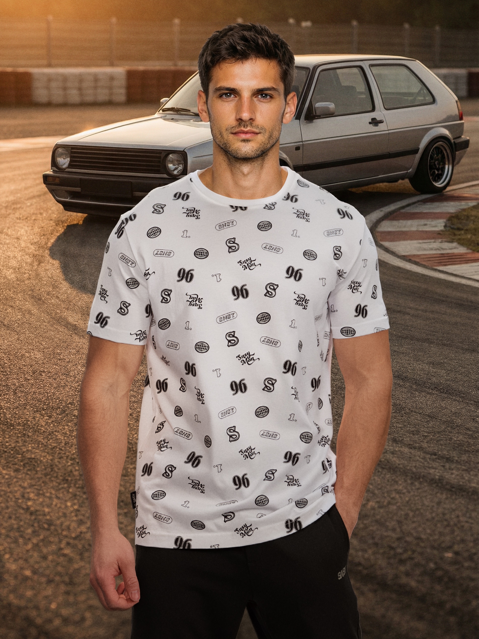 Sinsay - Bawełniana koszulka ze wzorem - biały