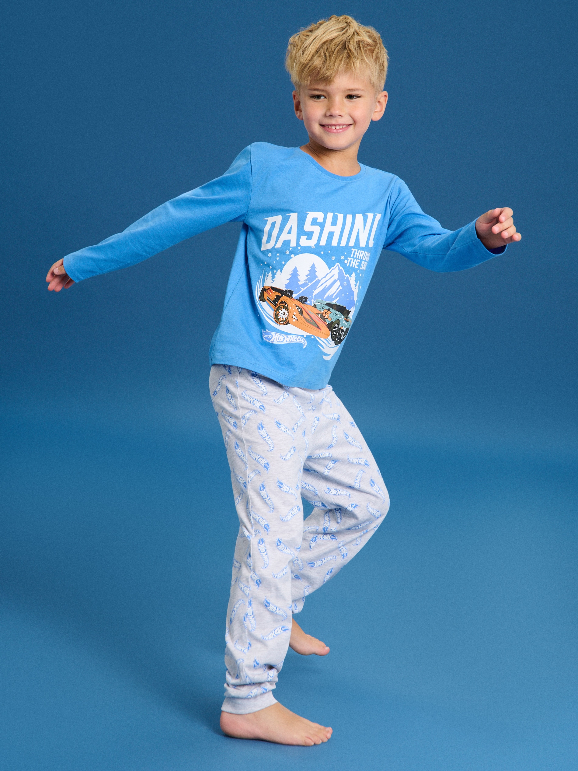 Sinsay - Piżama dwuczęściowa Hot Wheels - niebieski