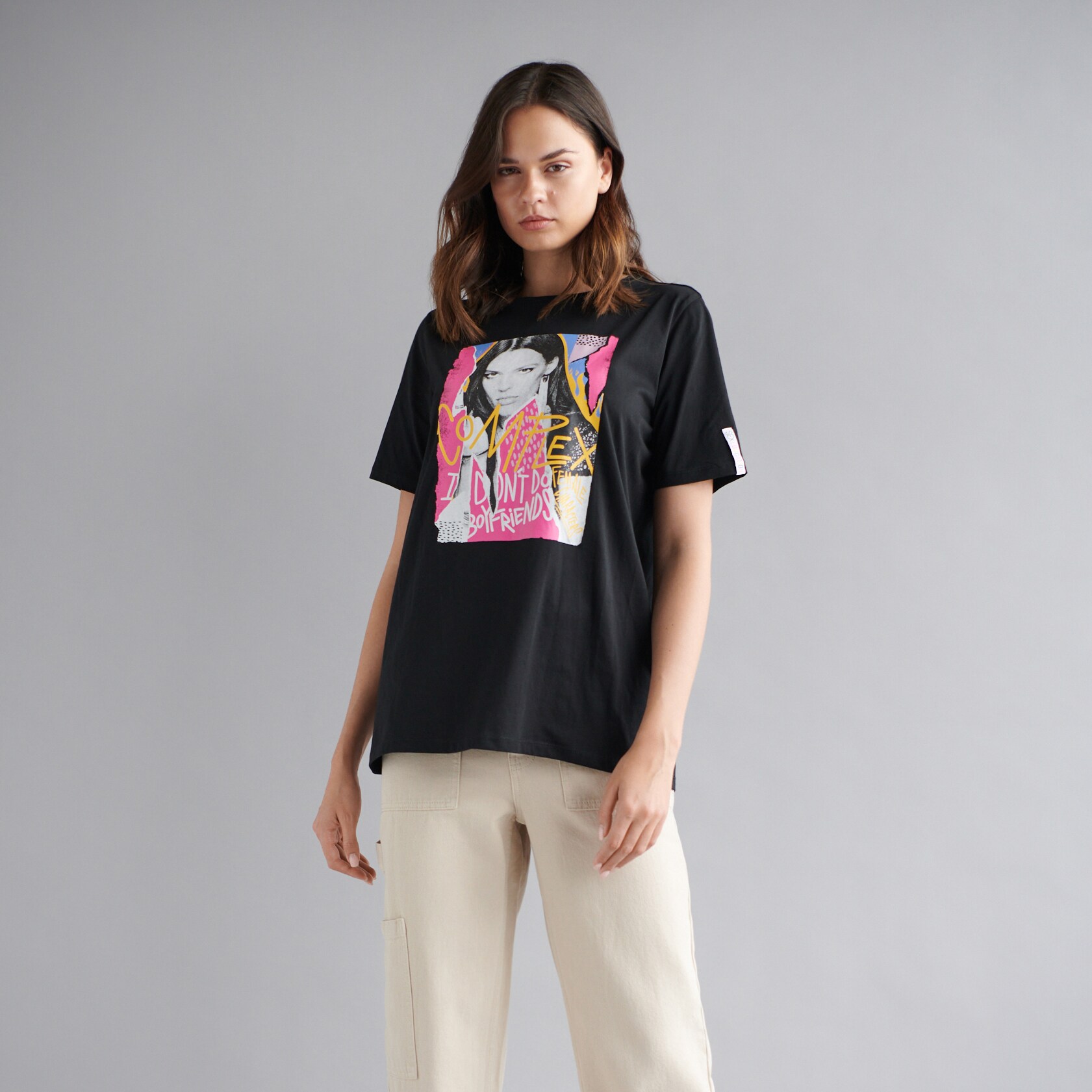 Sinsay - Camiseta con estampado de Sex Education - Negro