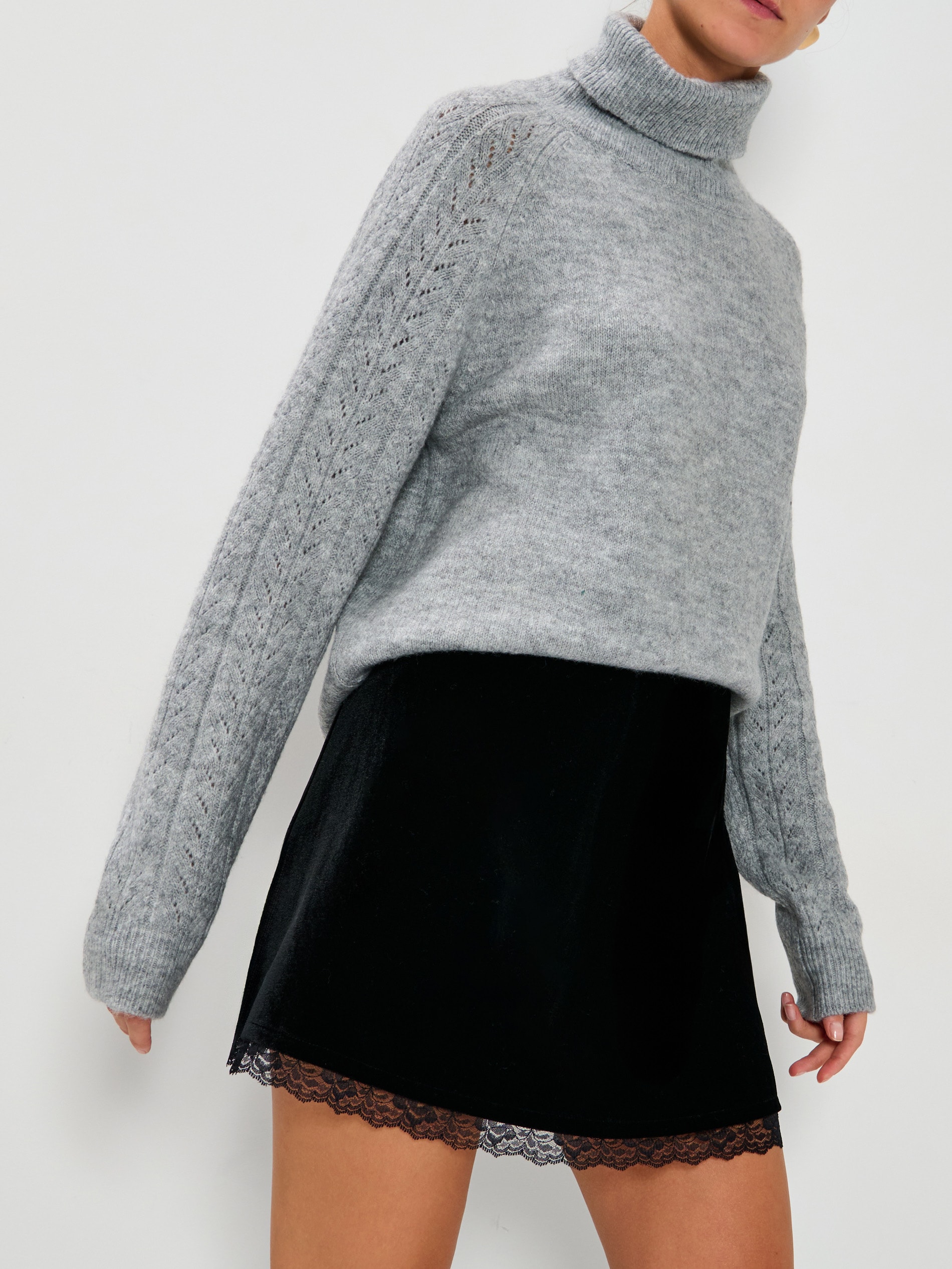 Sinsay - Ζιβάγκο με διακοσμητικά μανίκια - ανοιχτό γκρι φωτογραφία