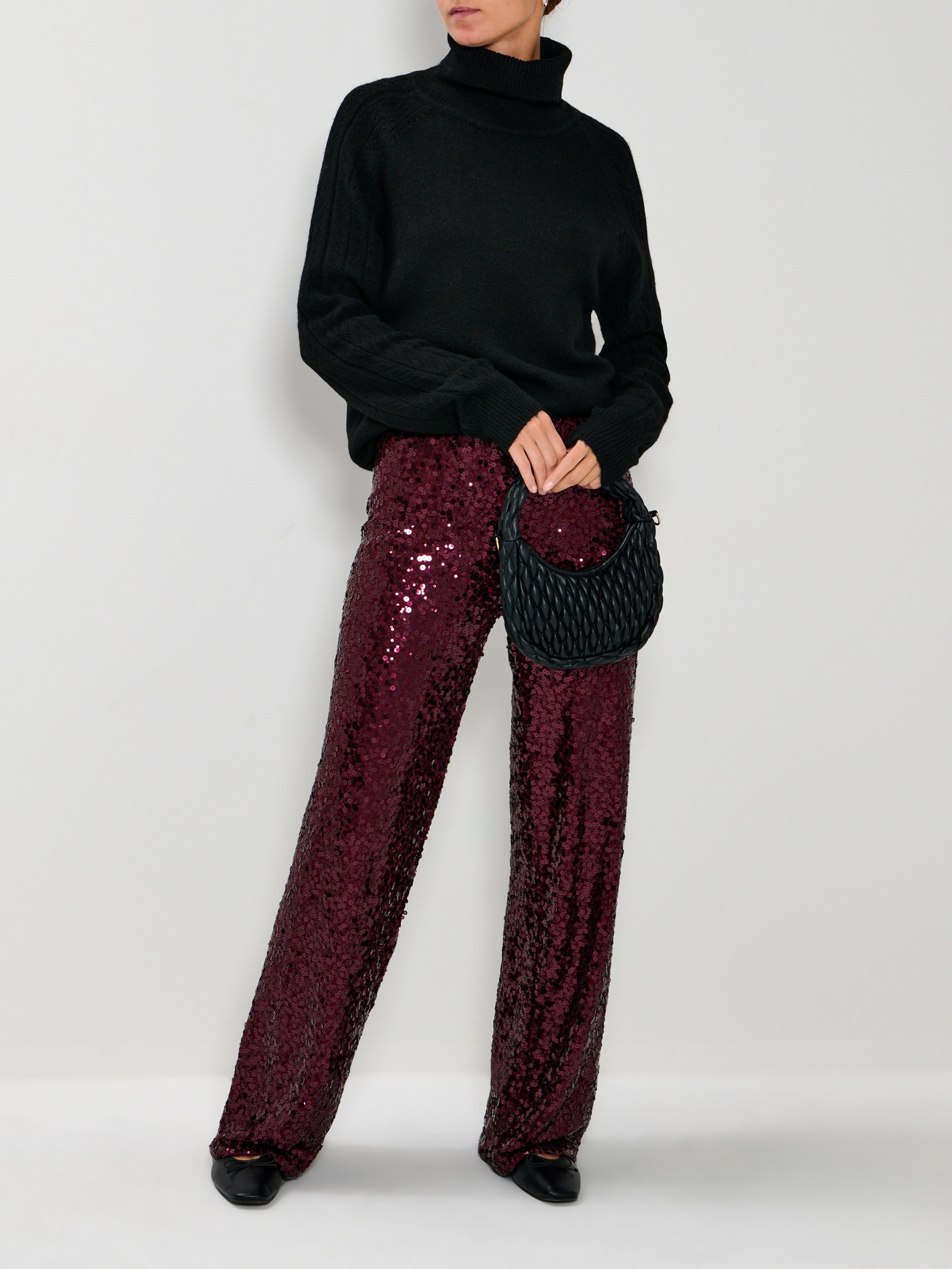 Sinsay - Golf z ozdobnymi rękawami - czarny