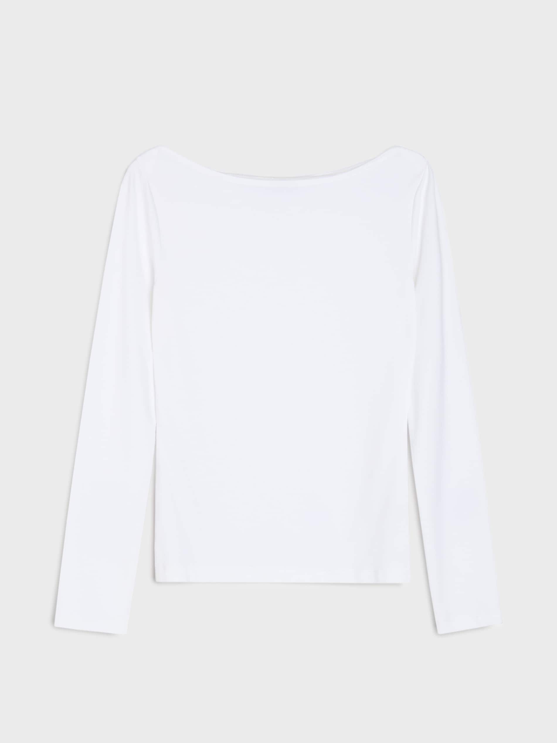 Sinsay - Μπλούζα με μακριά μανίκια - λευκο φωτογραφία