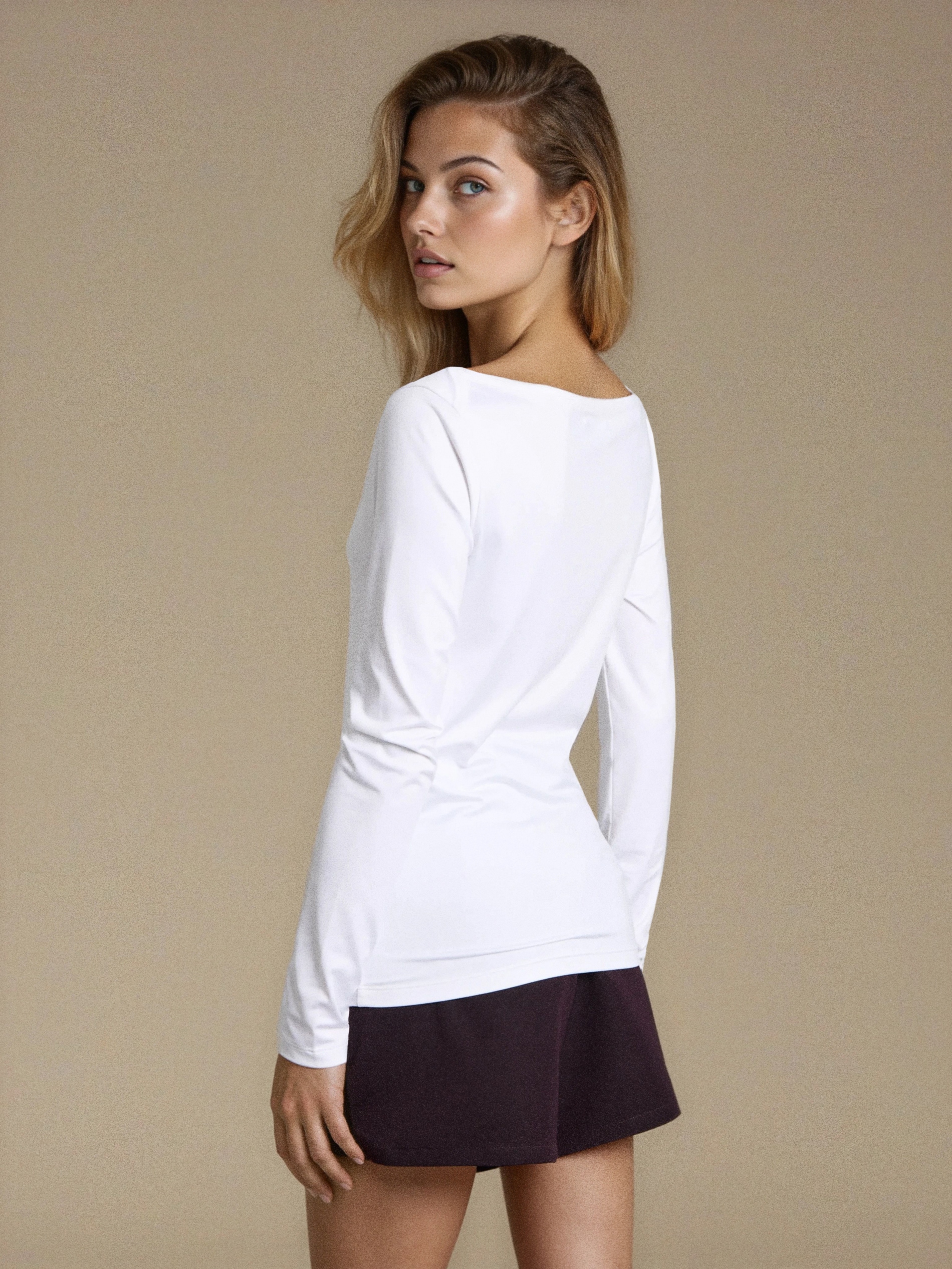 Sinsay - Μπλούζα με μακριά μανίκια - λευκο φωτογραφία