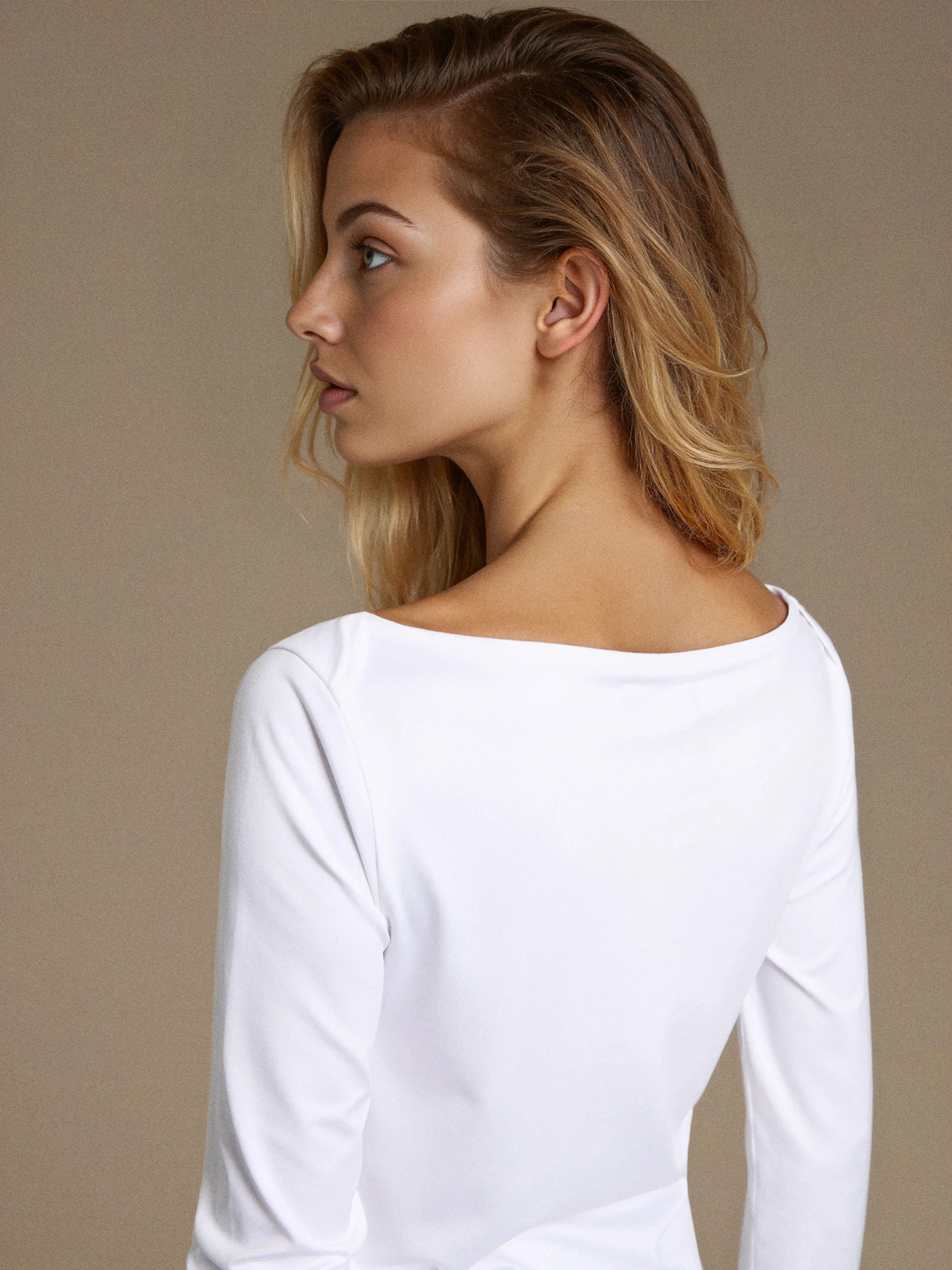 Sinsay - Μπλούζα με μακριά μανίκια - λευκο φωτογραφία