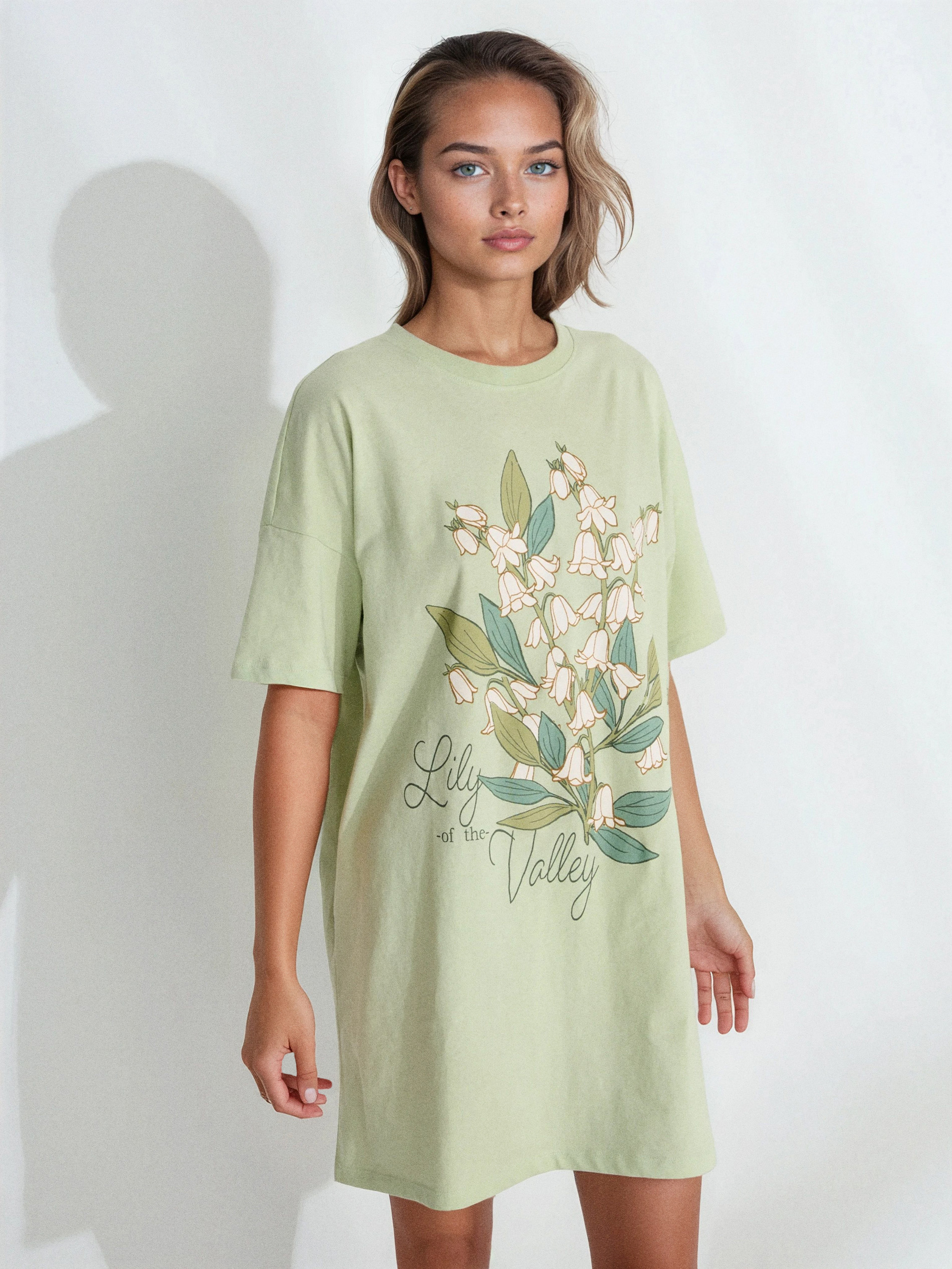 Sinsay - Bawełniana koszula nocna z nadrukiem - zielony