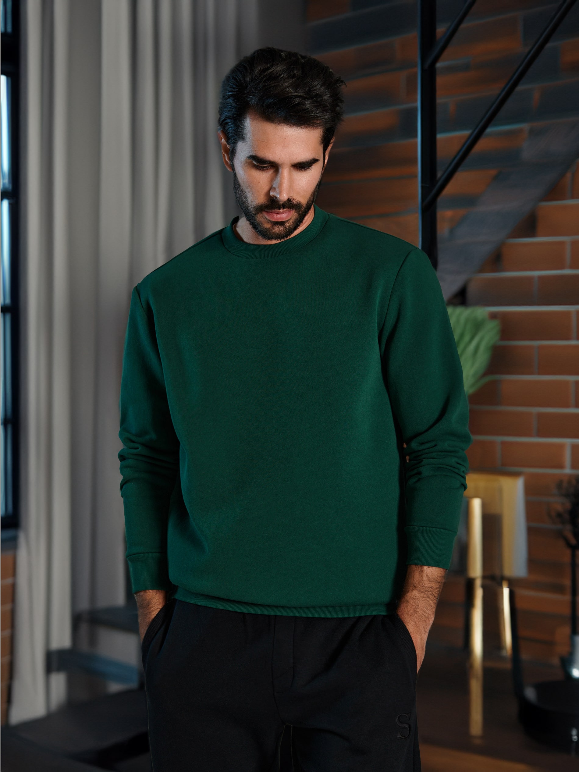 Sinsay - Bluza basic - zielony