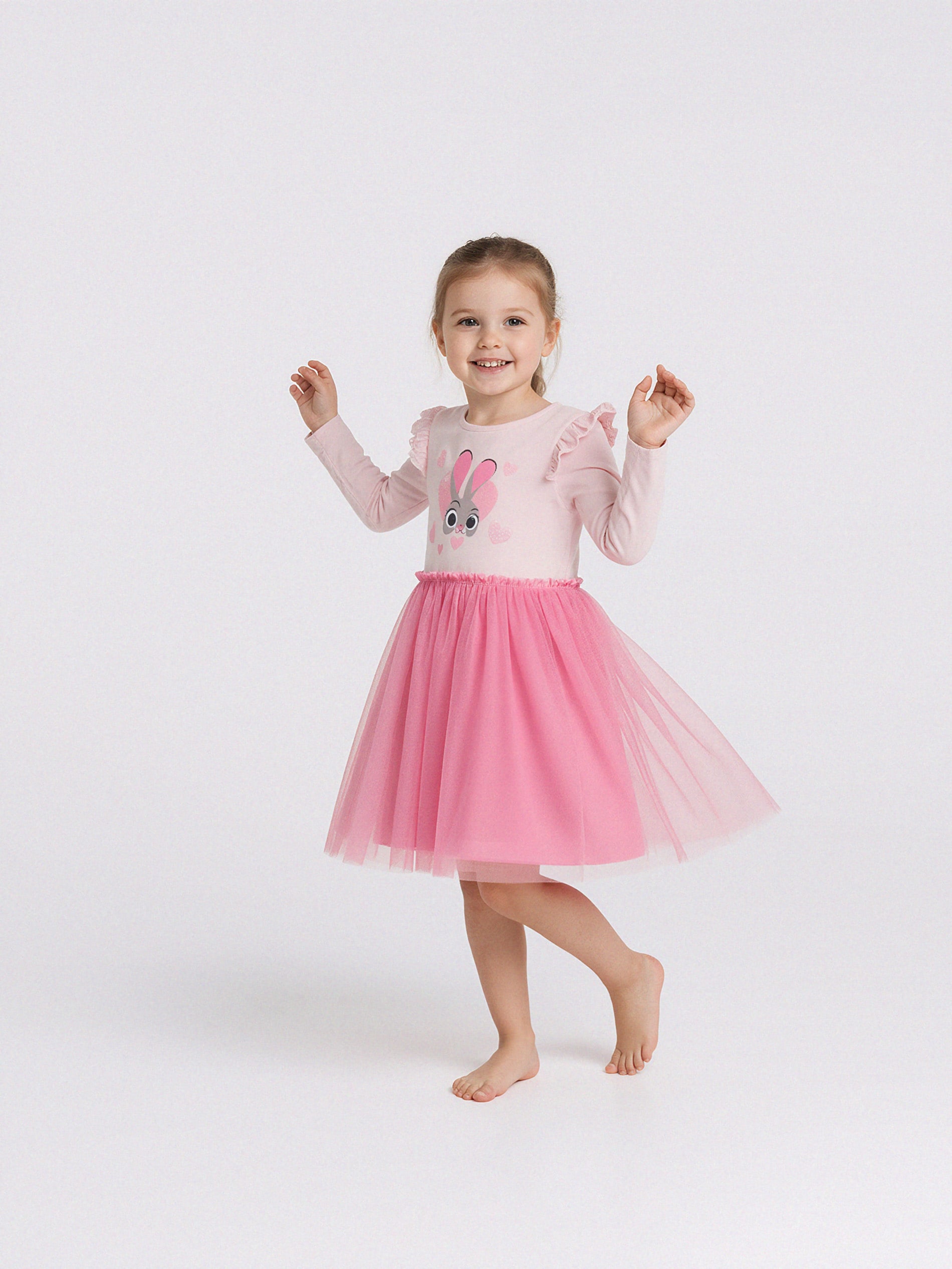 Sinsay - Sukienka babydoll z nadrukiem Disney Zwierzogród - różowy