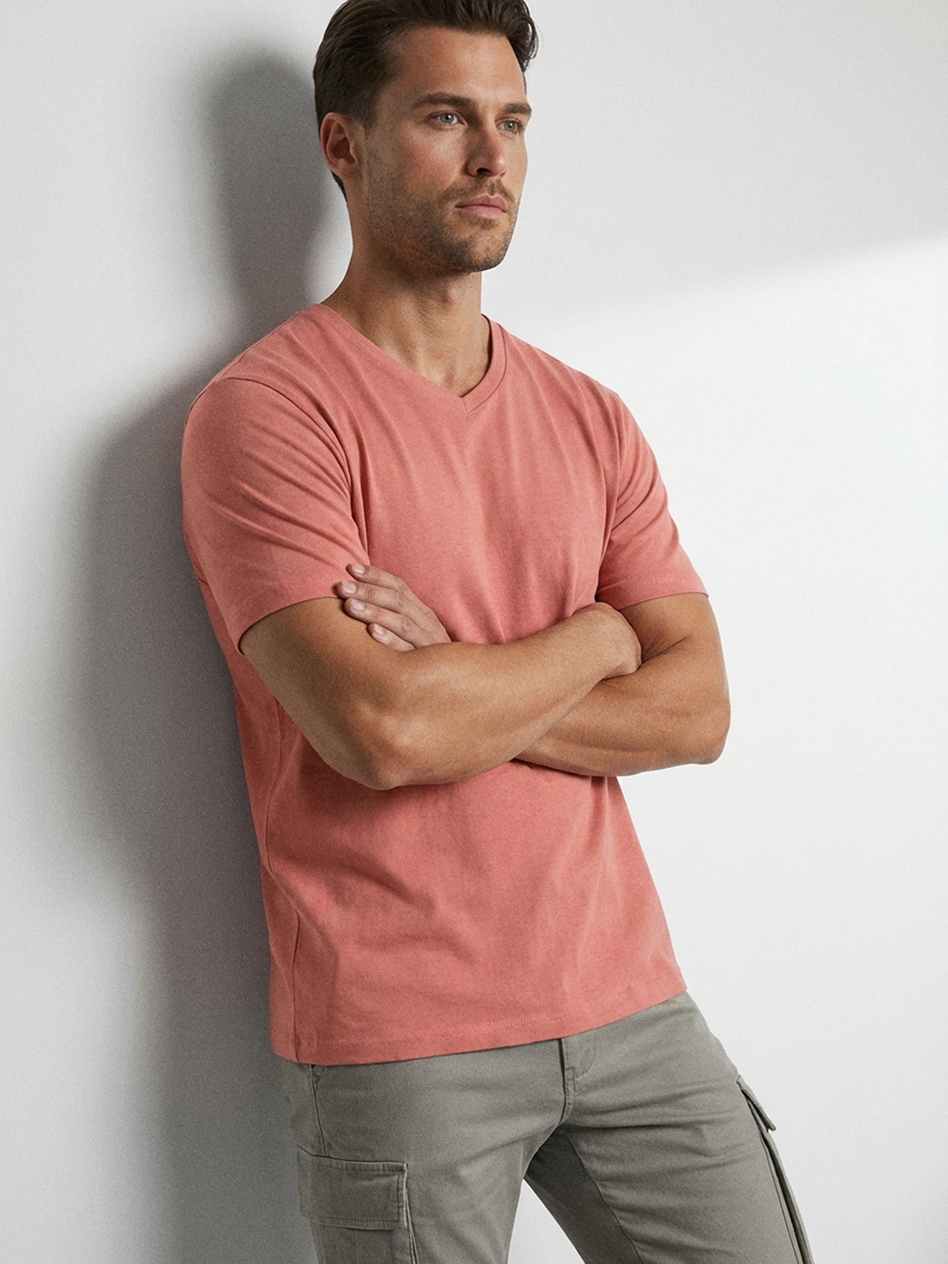 Sinsay - Bawełniana koszulka basic - pomarańczowy