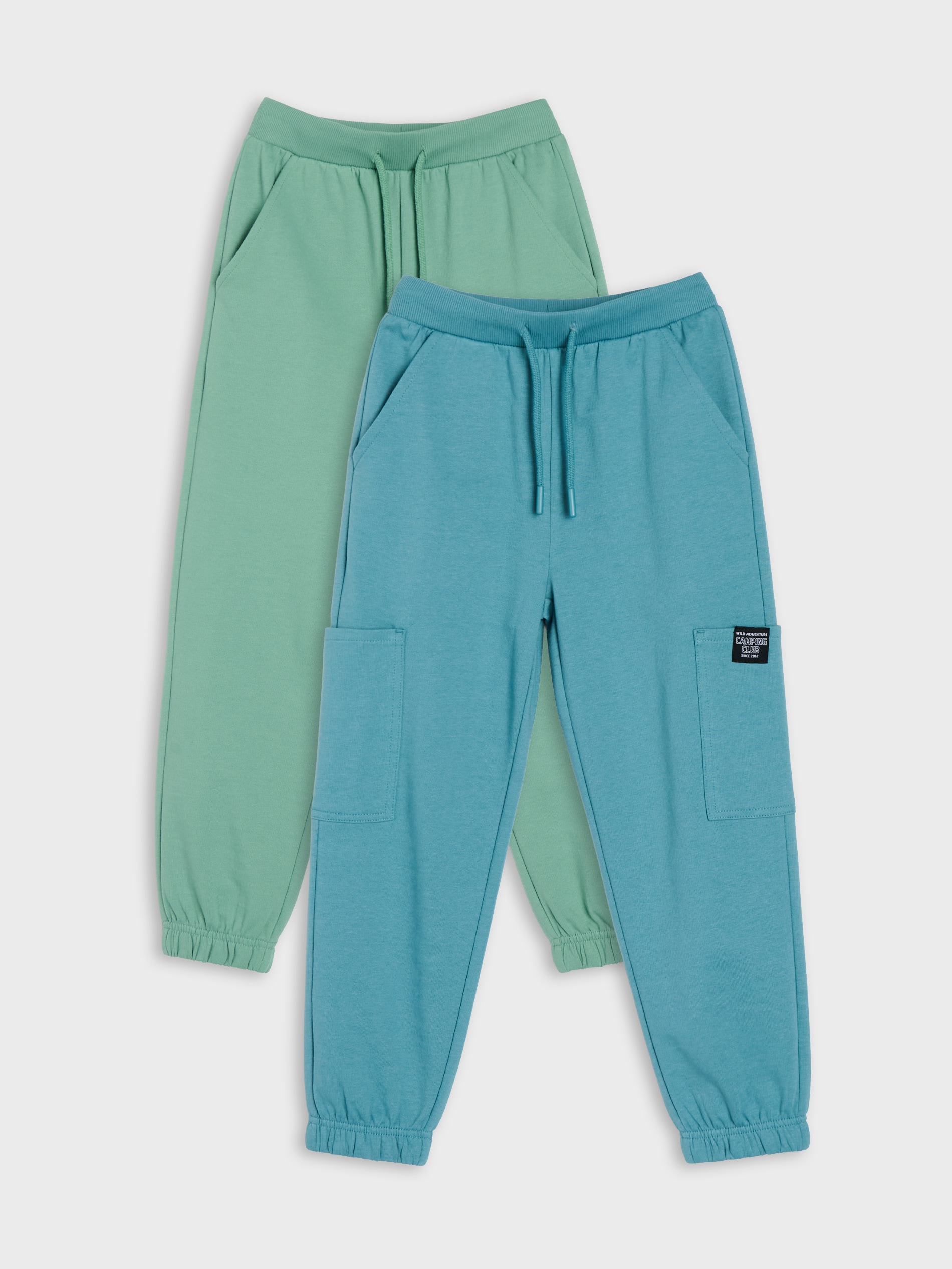 Sinsay - Spodnie dresowe cargo jogger 2 pack - mid blue