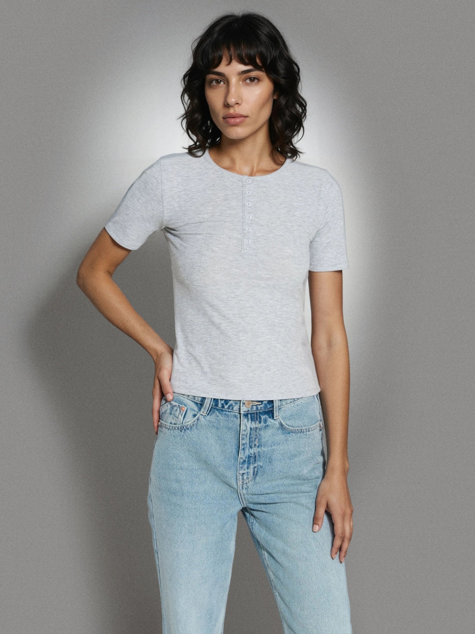 Sinsay - Bluzka z wiskozą - szary