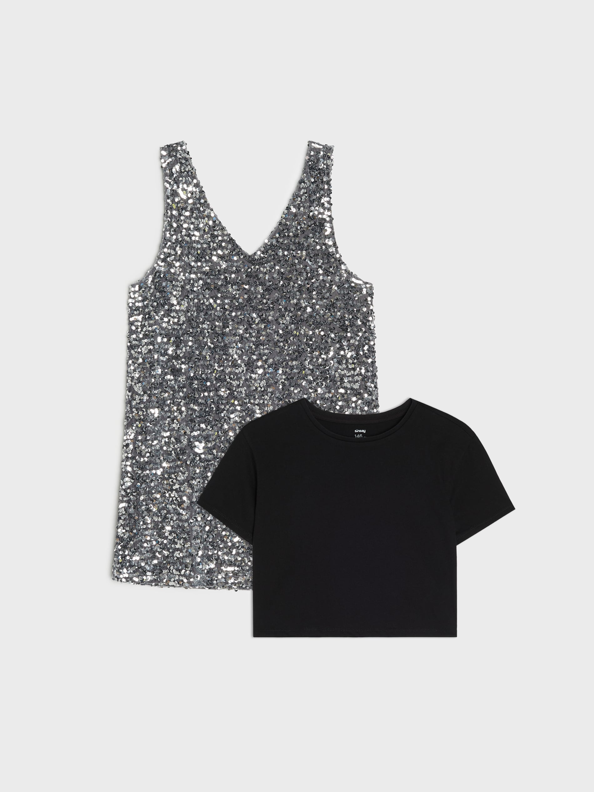 Sinsay - Σετ: φόρεμα και μπλούζα - πολυχρωμο φωτογραφία