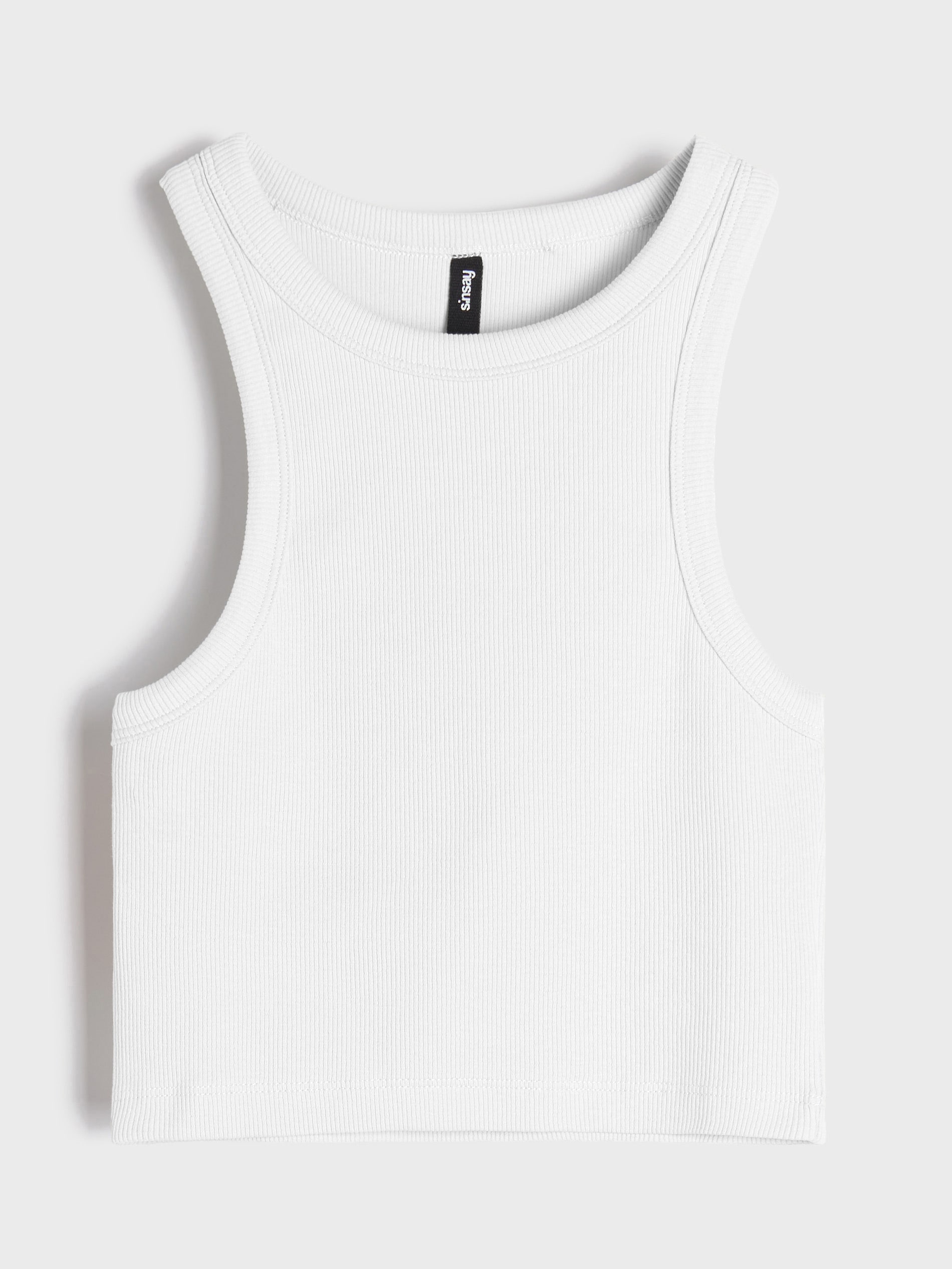 Sinsay - Crop top με ύφανση ριμπ - λευκο φωτογραφία