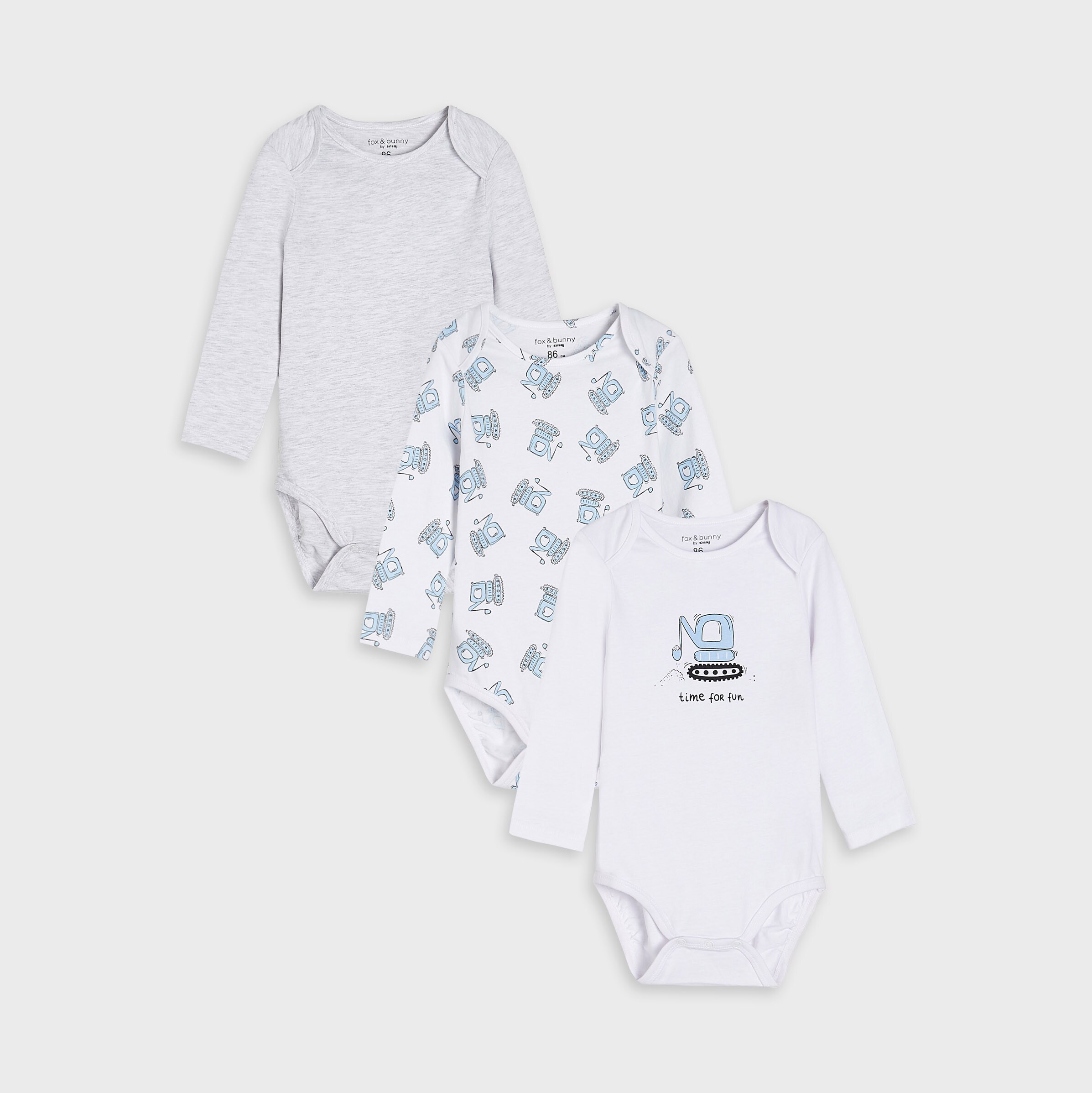 Sinsay - Set de 3 bodyuri - Alb