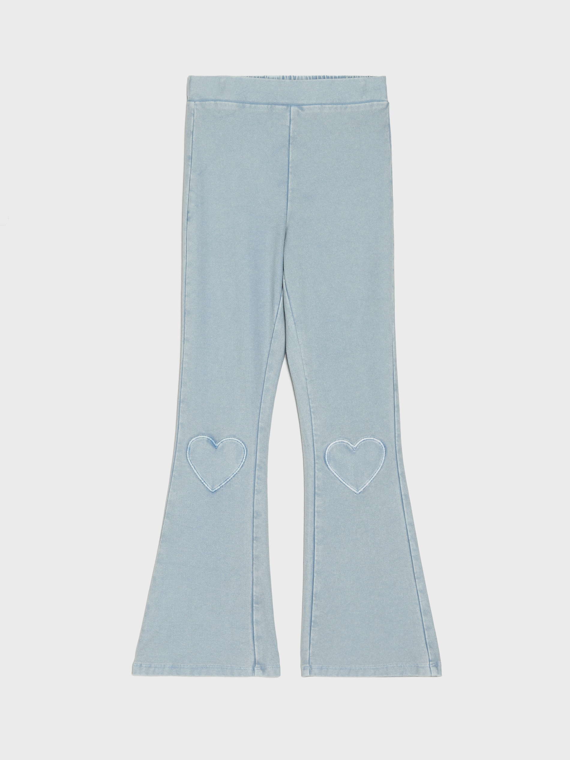 Sinsay - Spodnie flare z efektem sprania - niebieski