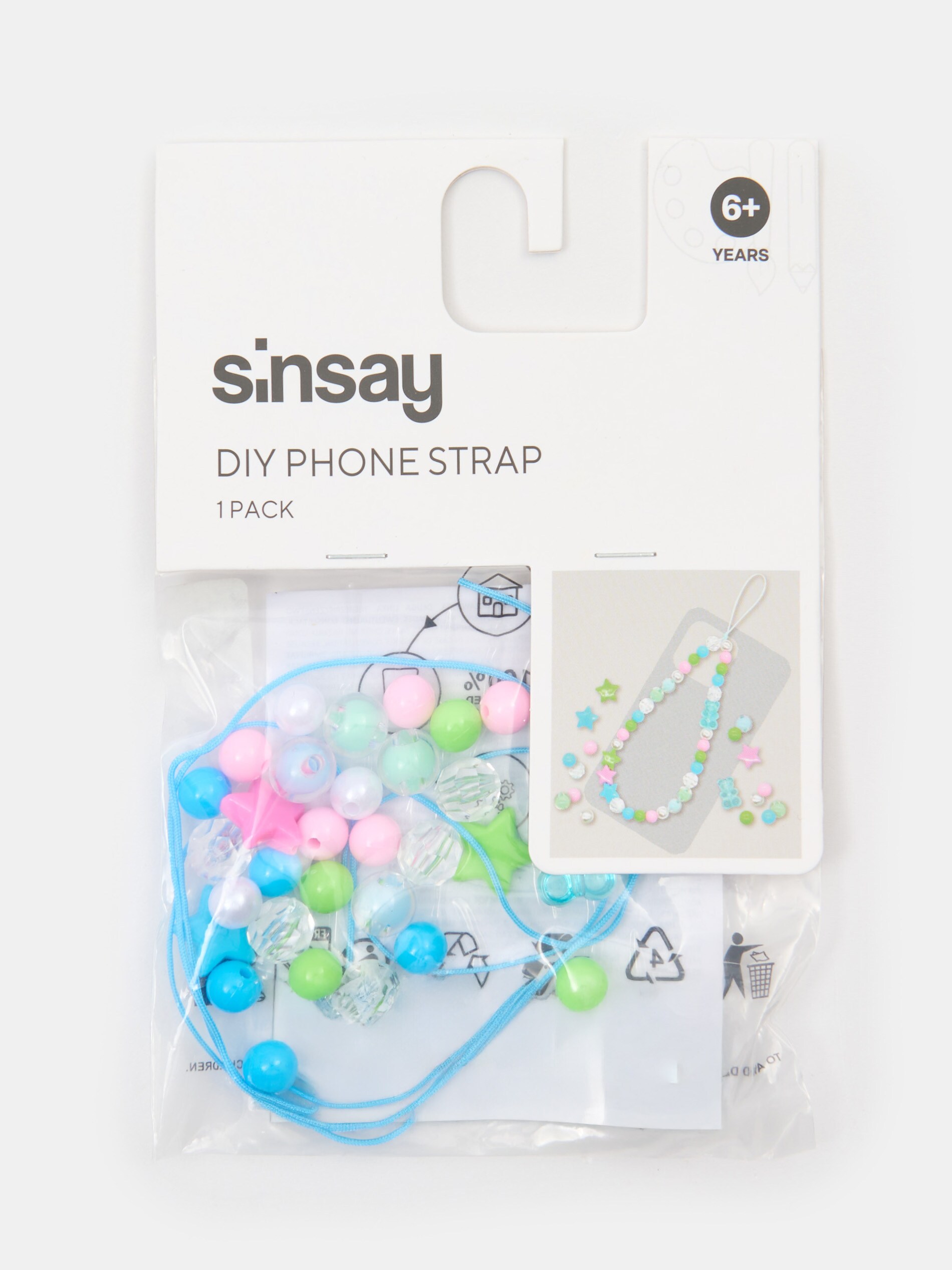 Sinsay - Δημιουργικό σετ DIY - Μπρελόκ για τηλέφωνο - ανοιχτο μπλε φωτογραφία