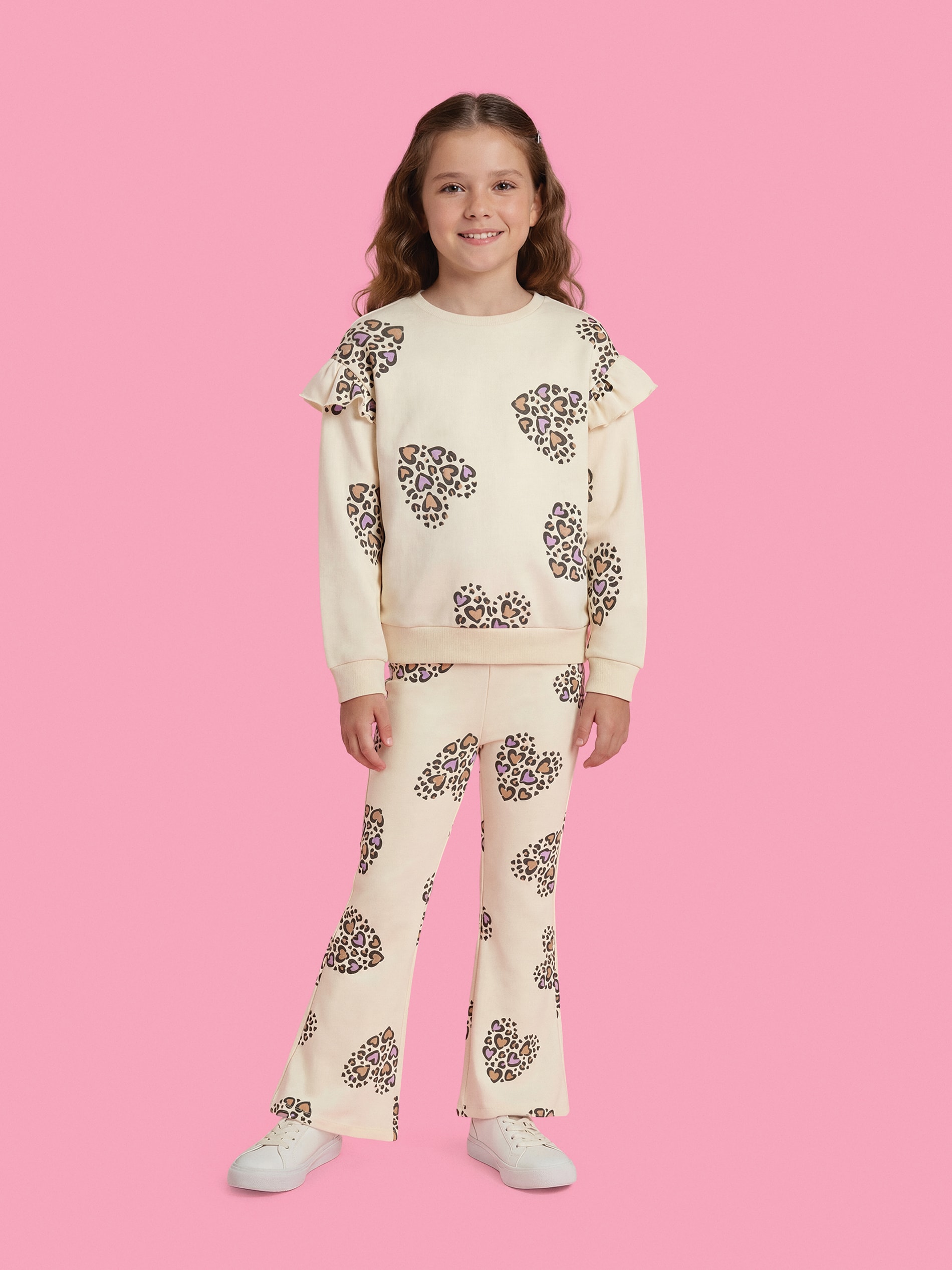 Sinsay - Spodnie dzwony ze wzorem w serca - wielobarwny