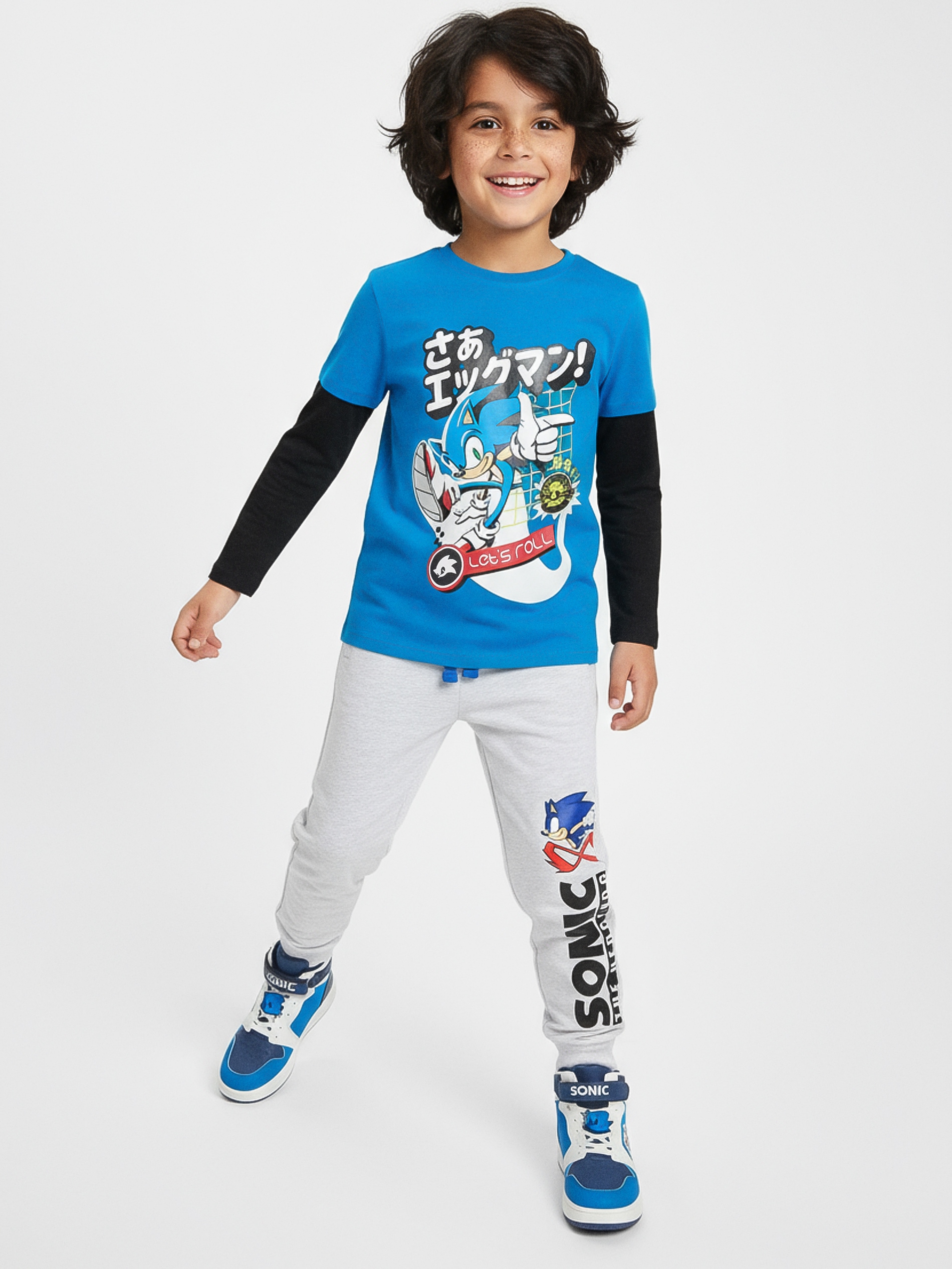 Sinsay - Spodnie z nadrukiem Sonic the Hedgehog - szary