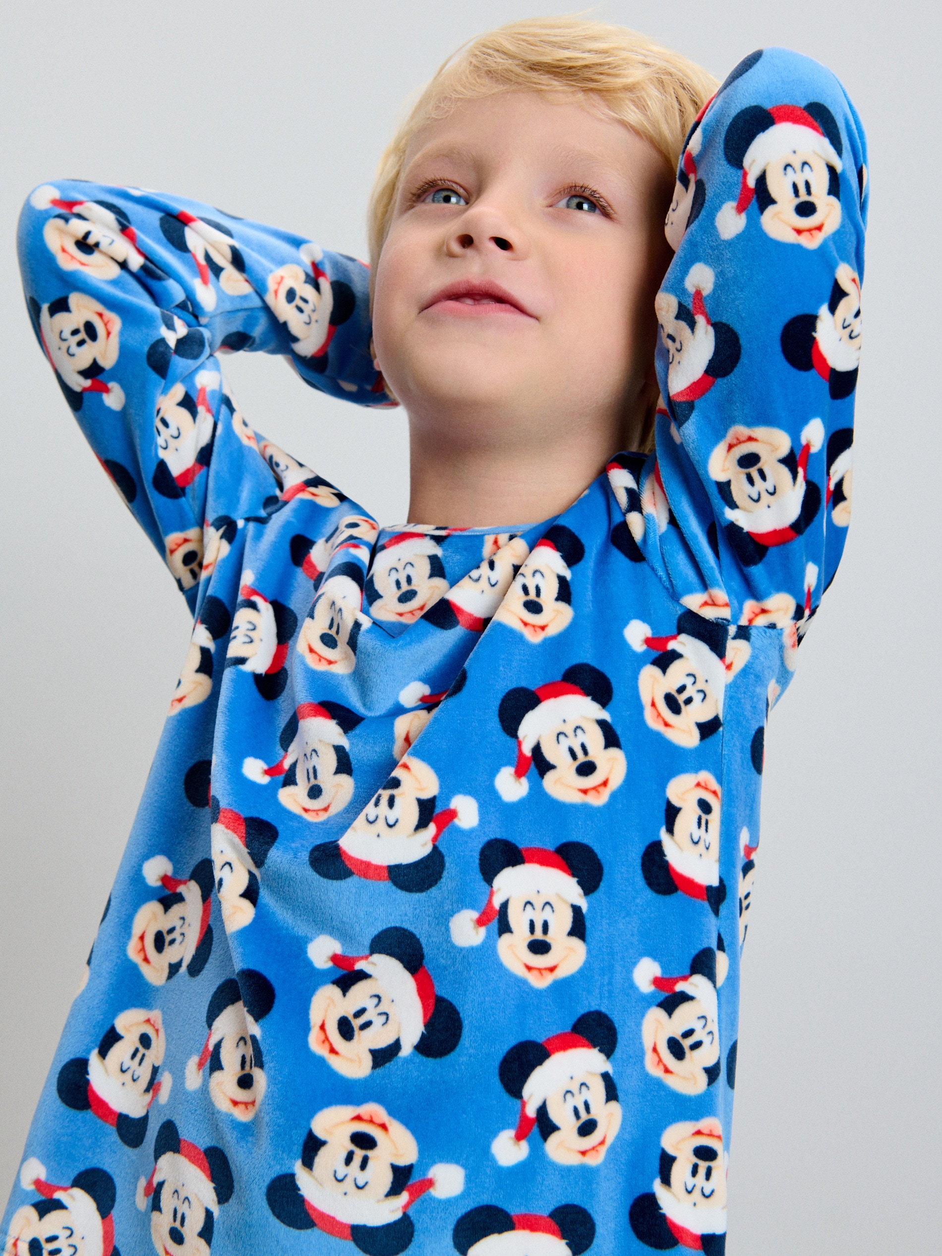 Sinsay - Bawełniana piżama dwuczęściowa Mickey Mouse - niebieski