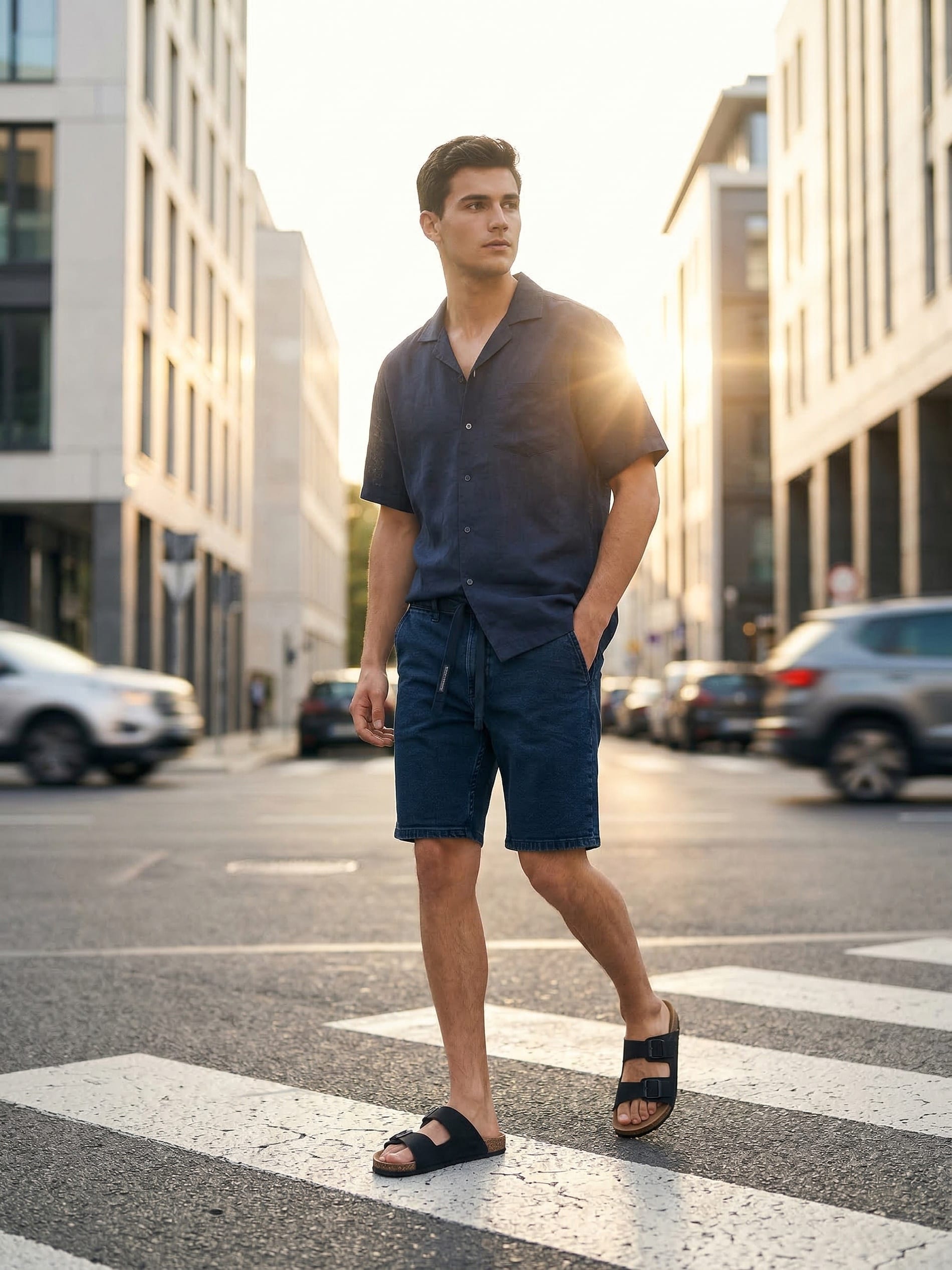 Sinsay - Szorty jeansowe slim - niebieski