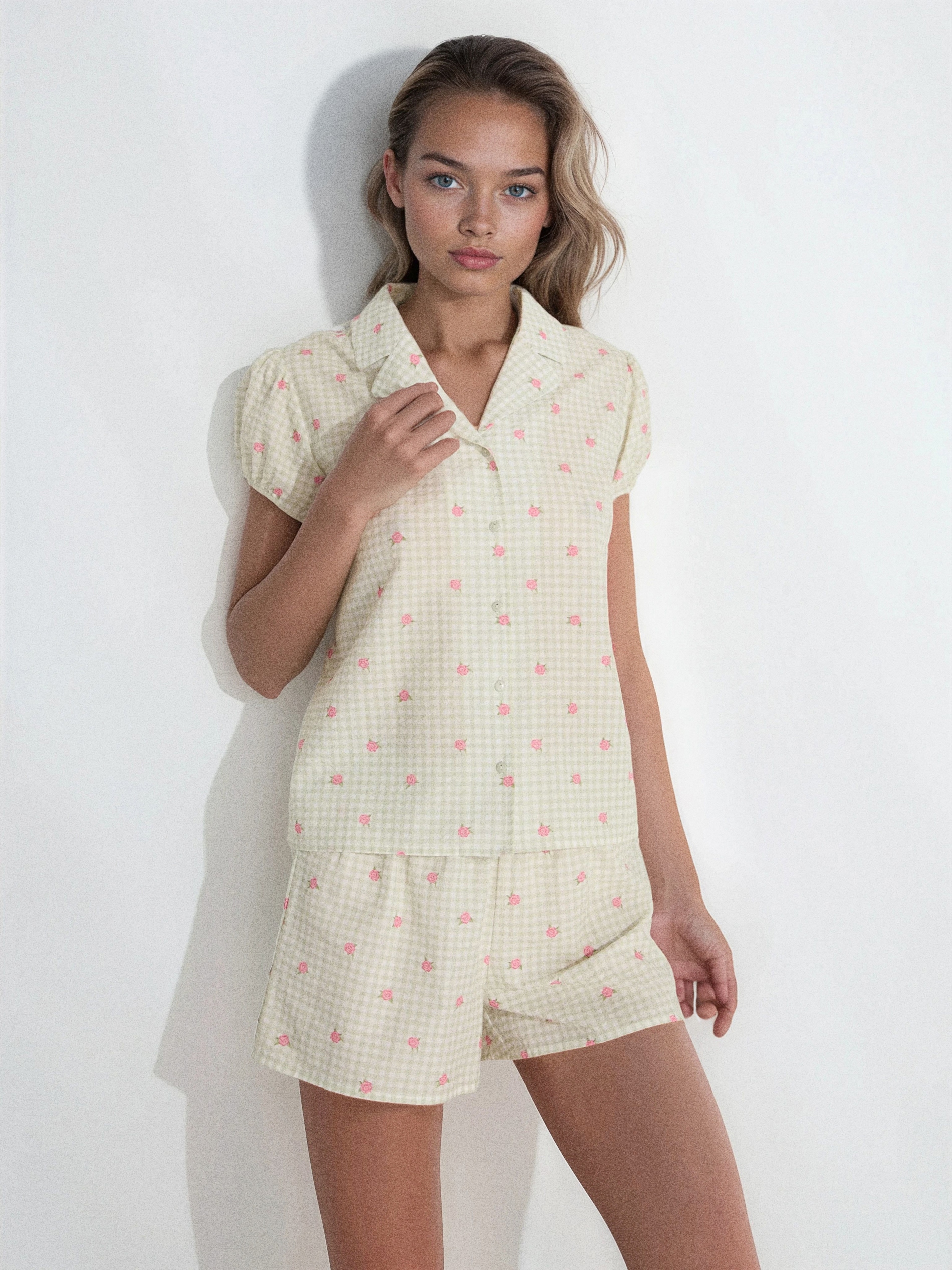 Sinsay - Piżama dwuczęściowa z domieszką wiskozy - zielony