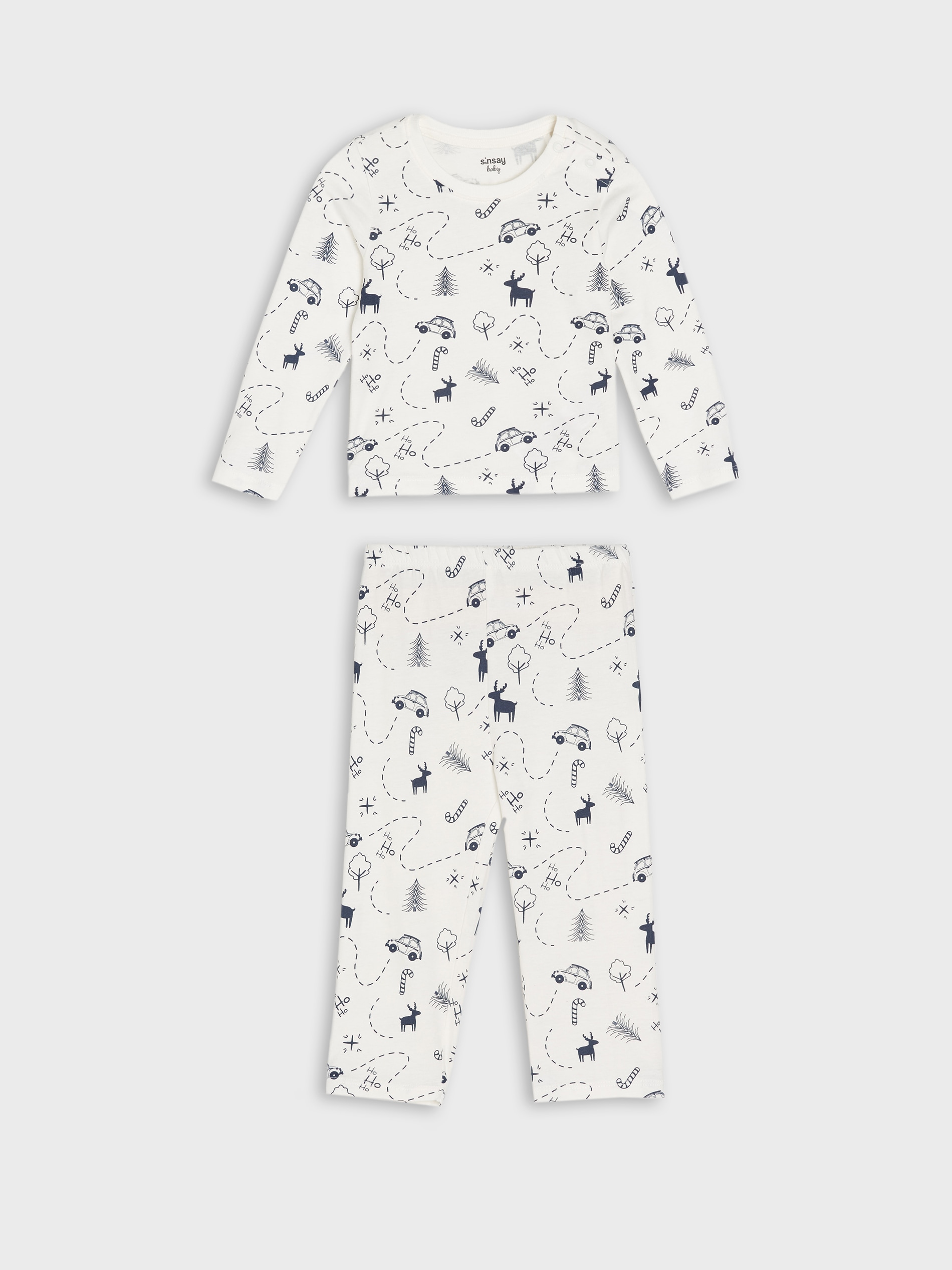 Sinsay - Πιτζάμες δύο τεμαχίων - κρεμ φωτογραφία