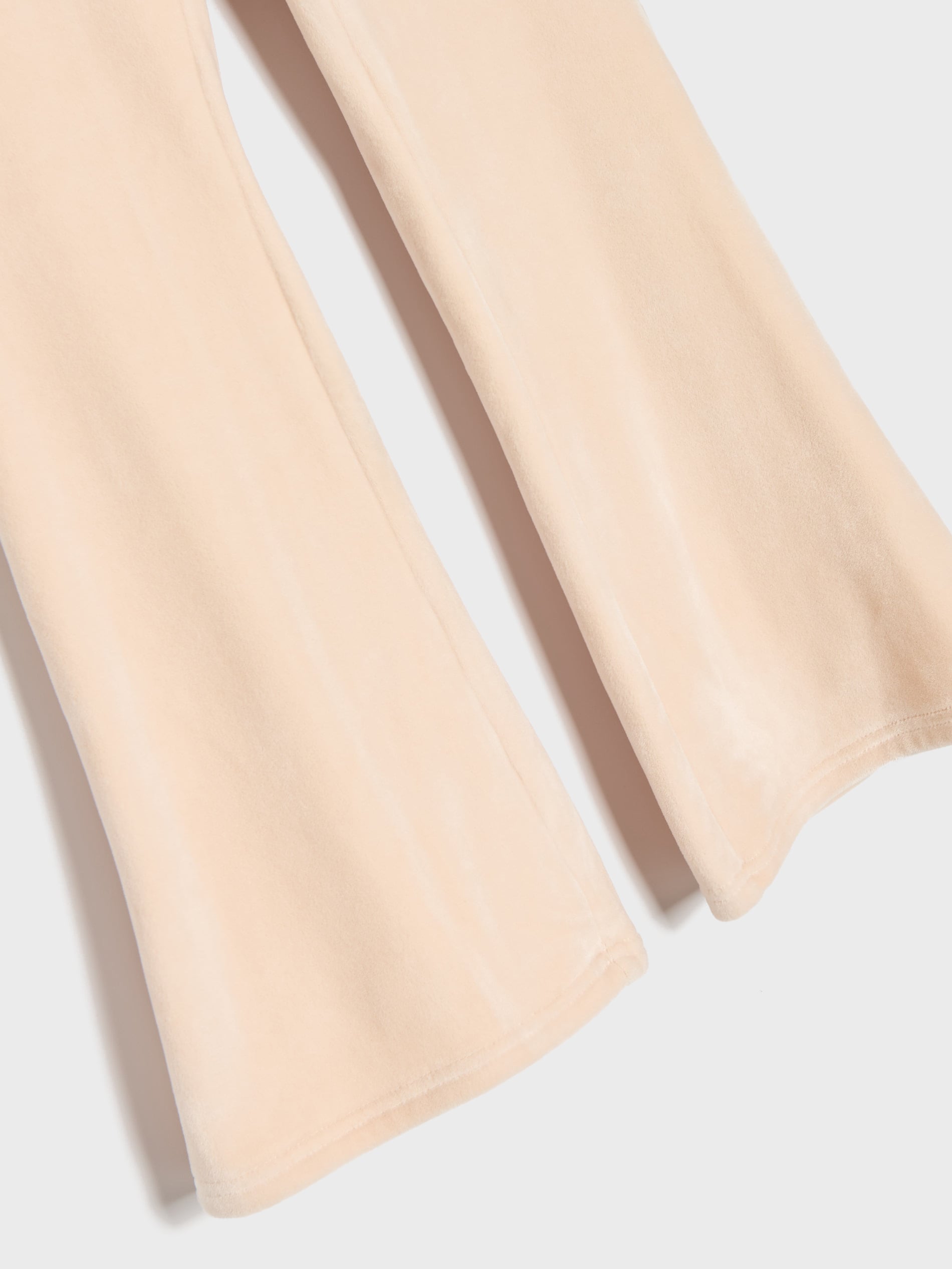 Sinsay - Βελούδινο παντελόνι καμπάνα με ελαστική μέση - μπεζ φωτογραφία