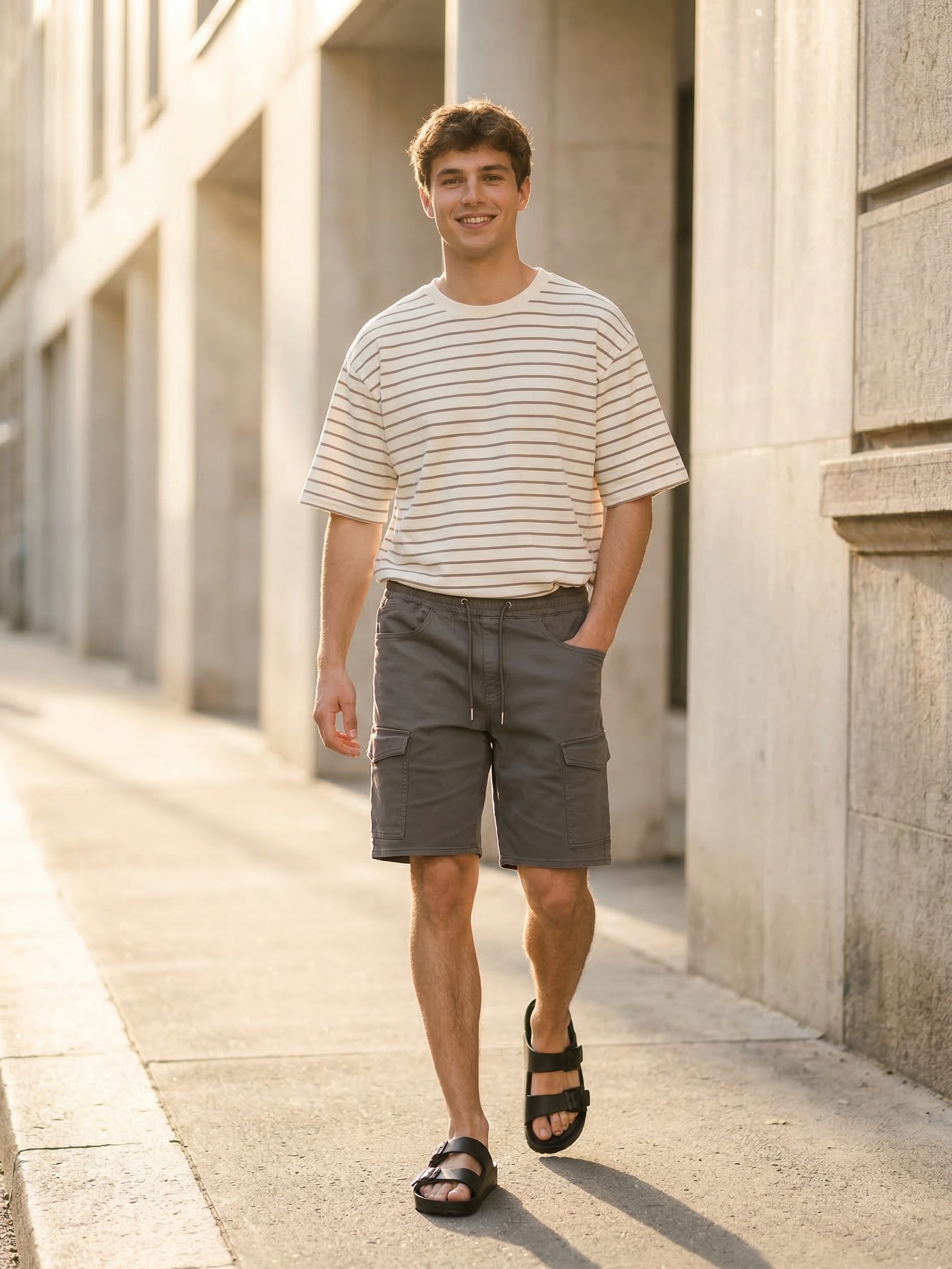 Sinsay - Szorty jeansowe jogger - szary