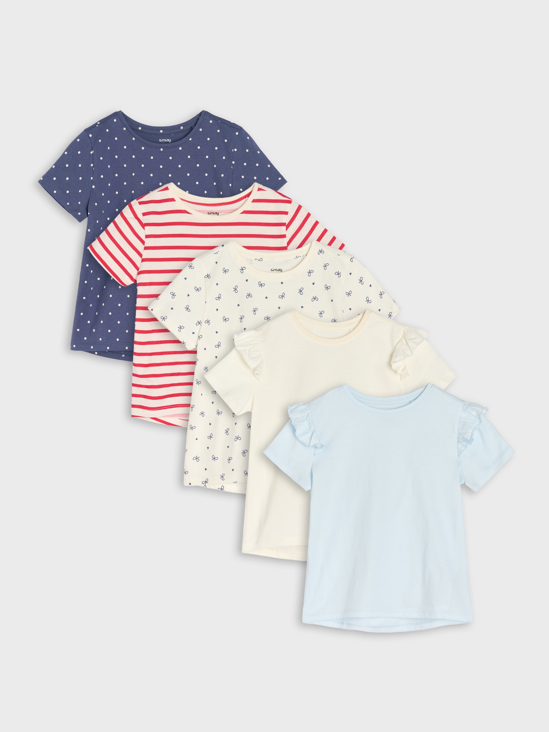 Sinsay - Koszulki 5 pack - wielobarwny