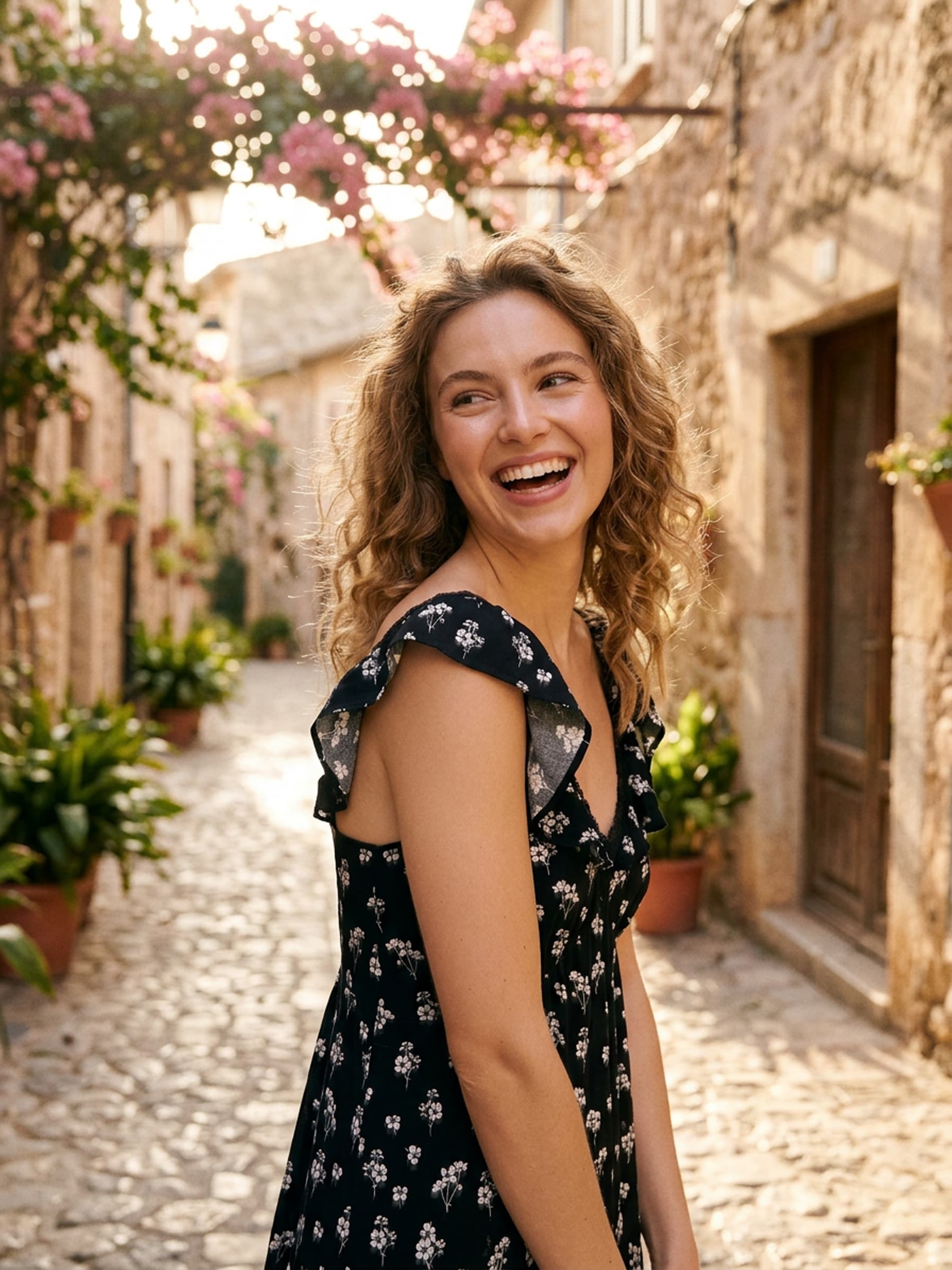 Sinsay - Wiskozowa sukienka maxi w kwiaty - wielobarwny