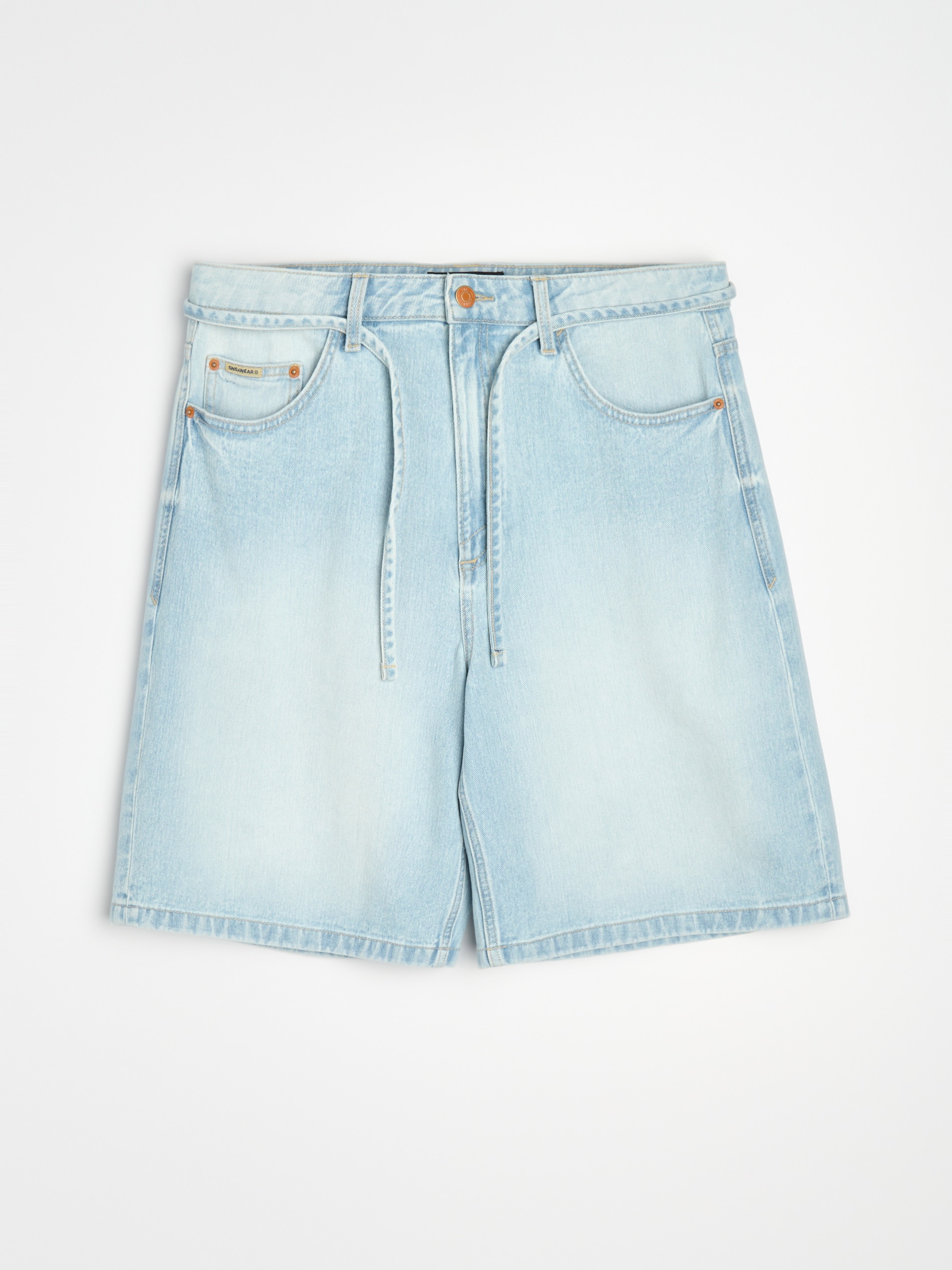 Sinsay - Bawełniane szorty jeansowe baggy - niebieski
