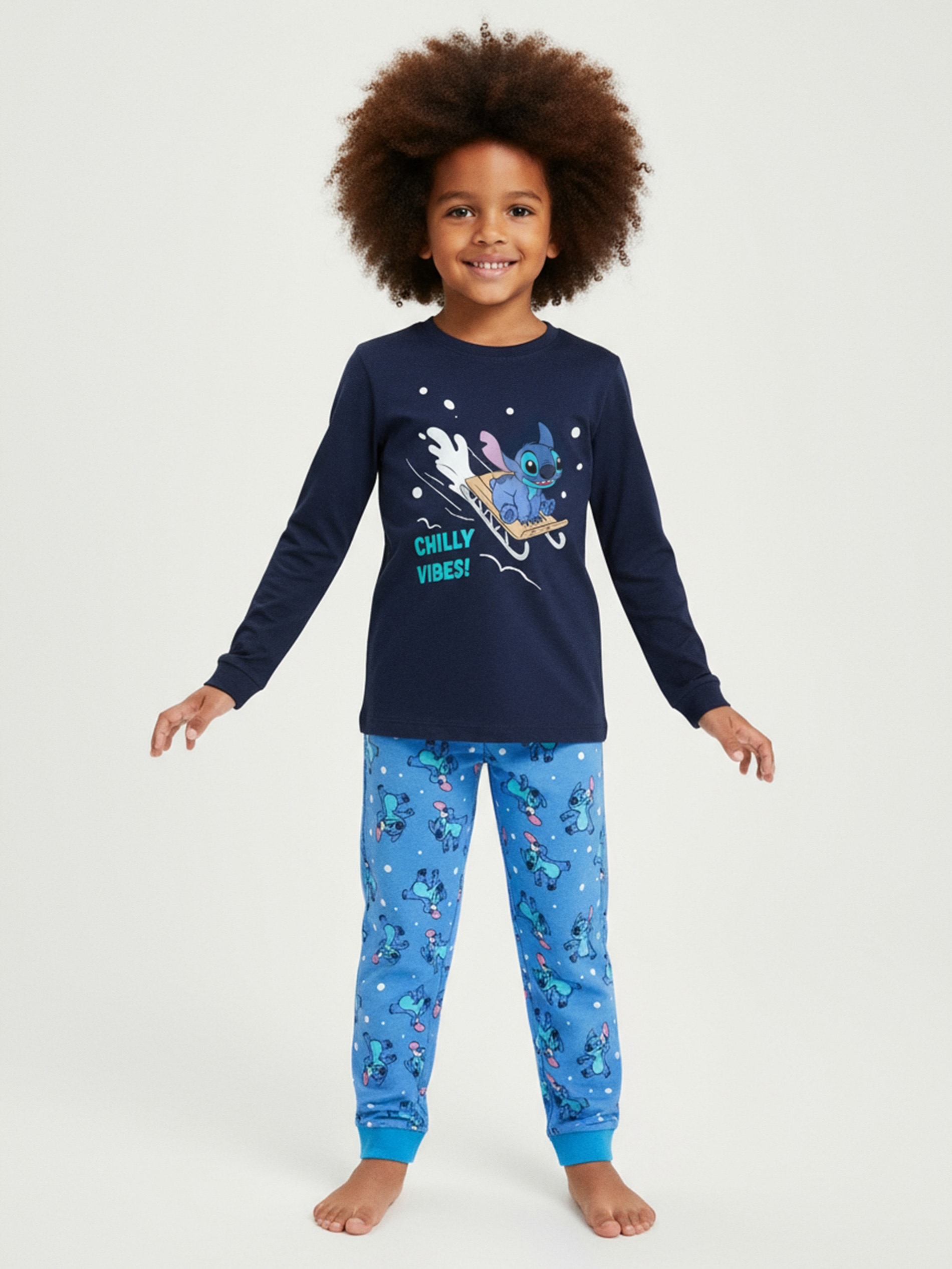 Sinsay - Piżama dwuczęściowa Stitch - granatowy